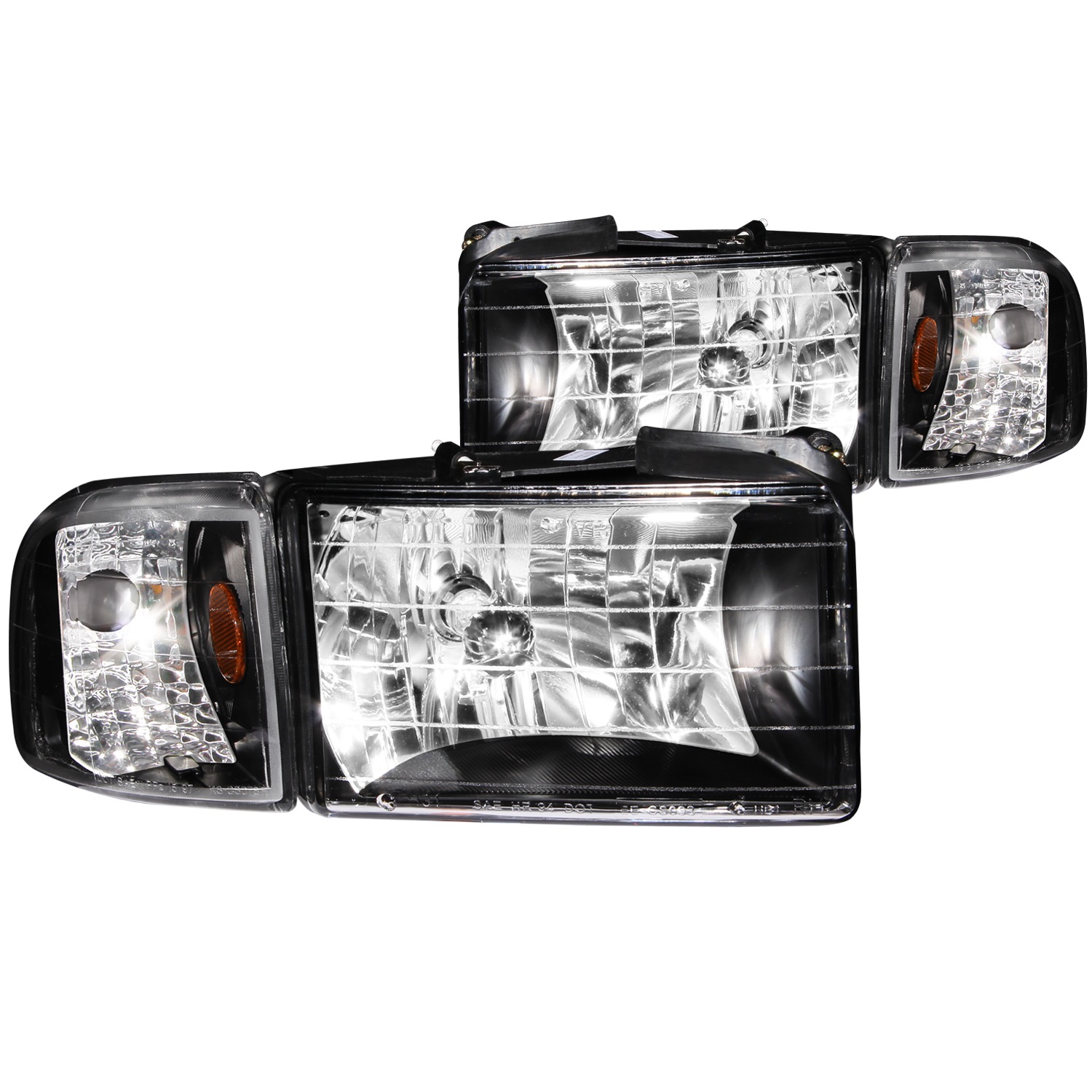 Anzo USA Anzo USA 111067 Crystal Headlight Set Fits 94-02 Ram 1500 Ram 2500 Ram 3500
