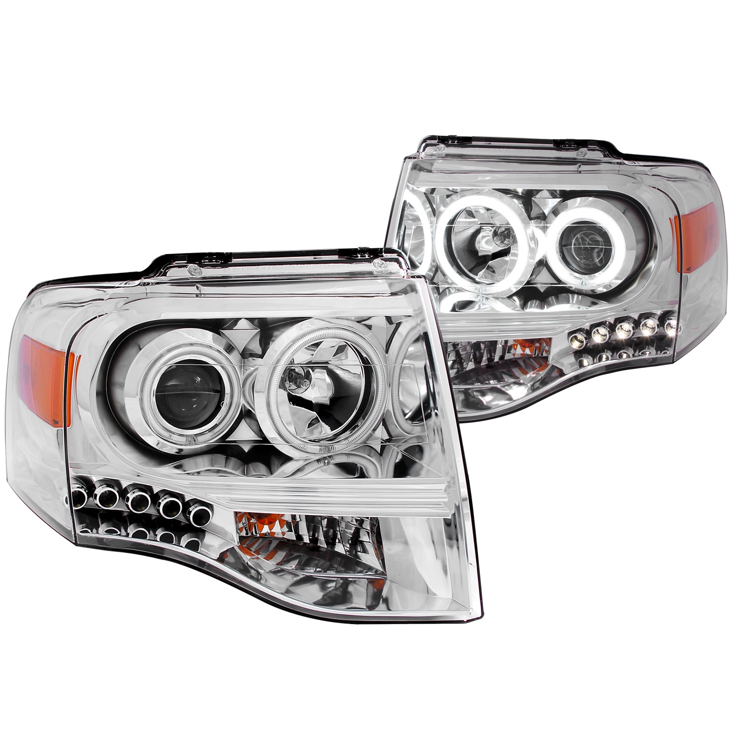 Anzo USA Anzo USA 111114 Projector Headlight Set; w/Halo Fits 07-14 Expedition