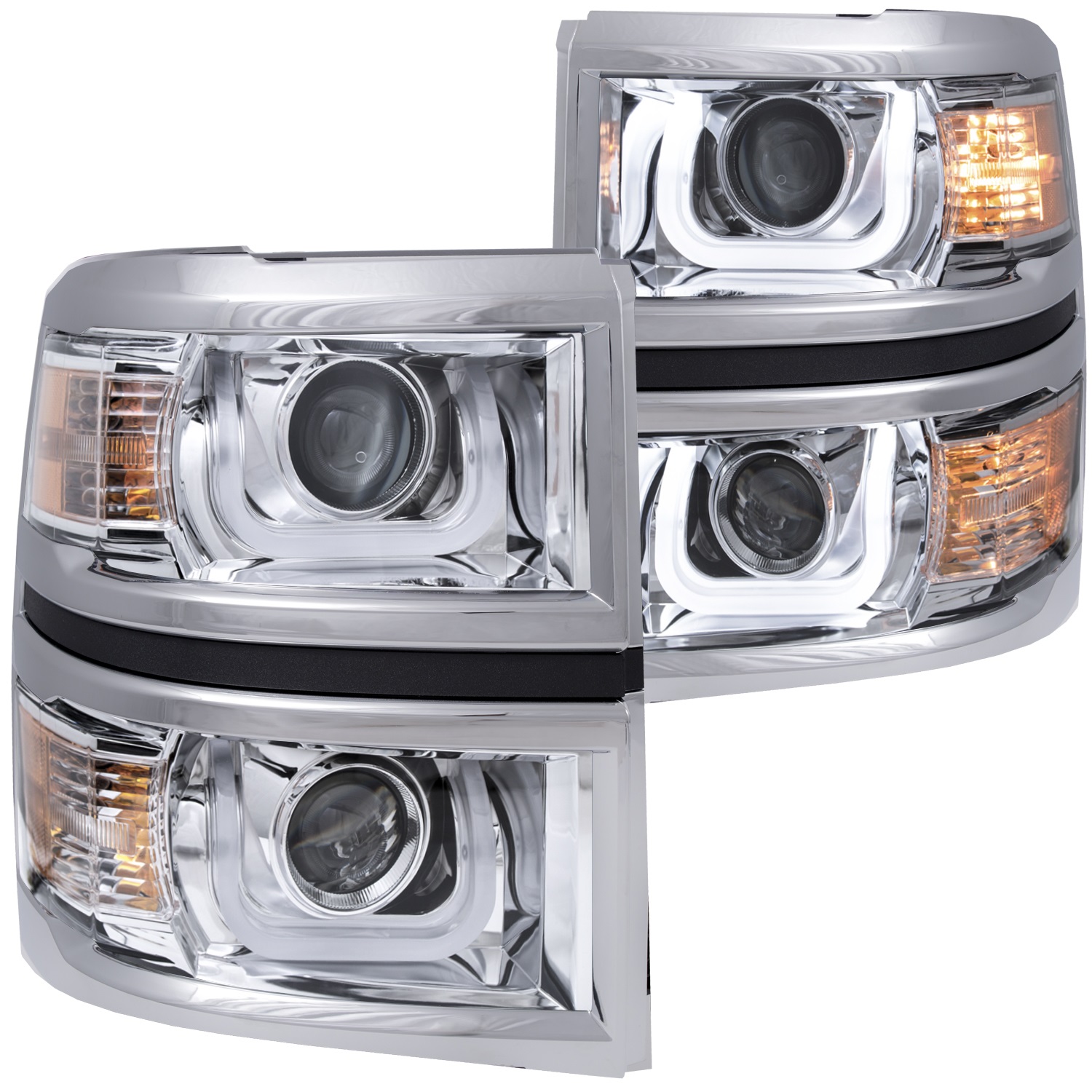 Anzo USA Anzo USA 111301 Projector Headlight Set Fits 14-15 Silverado 1500
