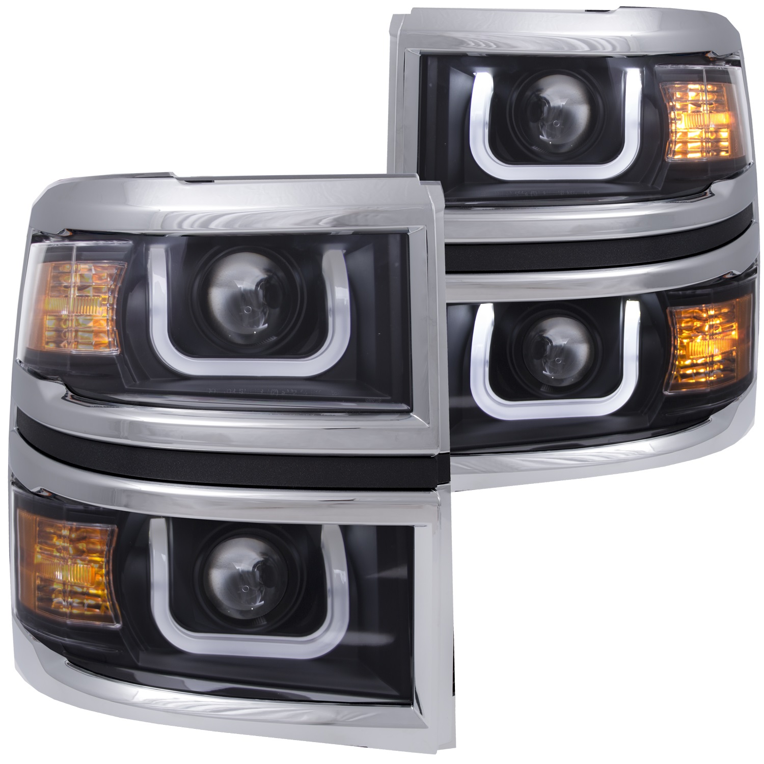 Anzo USA Anzo USA 111309 Projector Headlight Set Fits 14-15 Silverado 1500