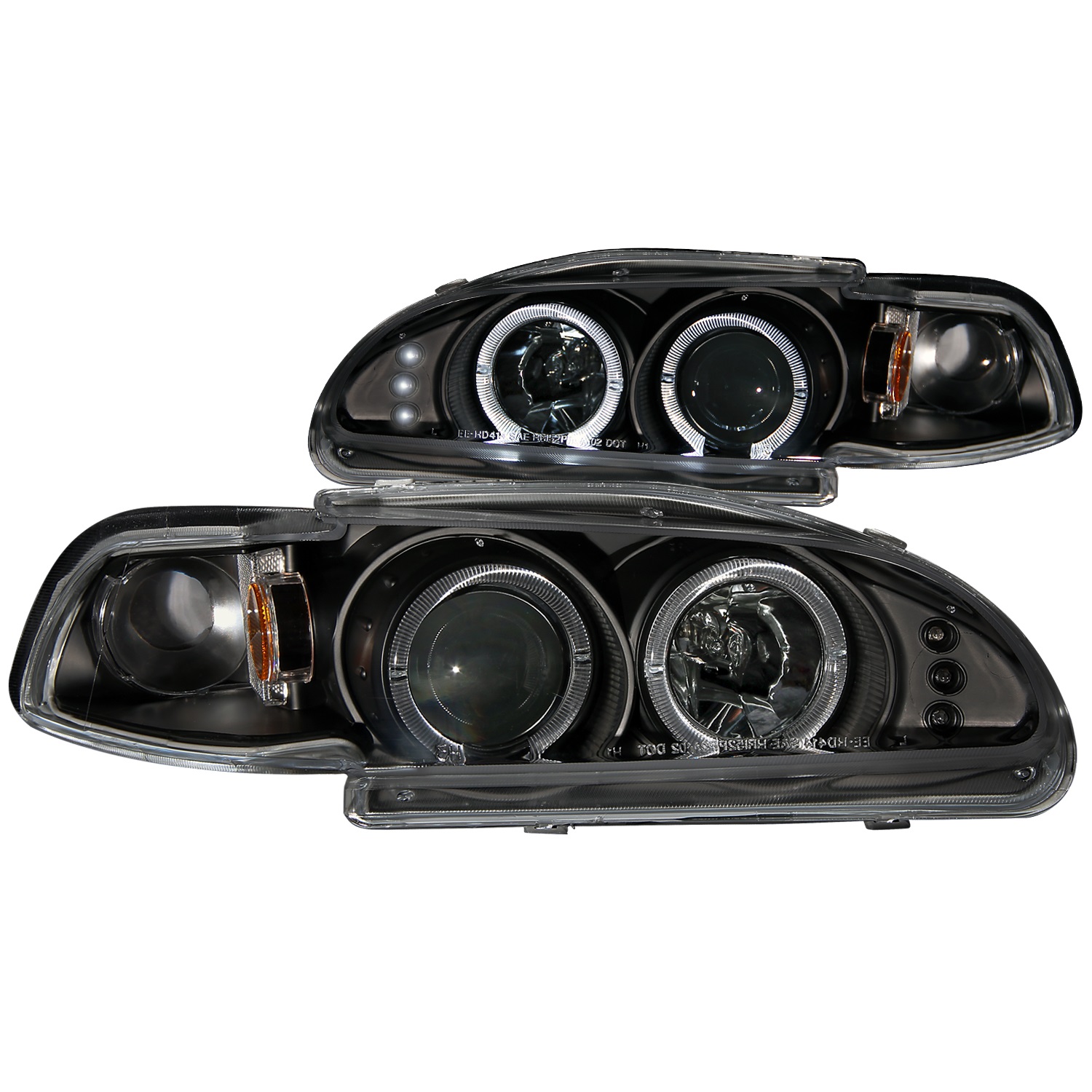 Anzo USA Anzo USA 121320 Projector Headlight Set; w/Halo Fits 92-95 Civic