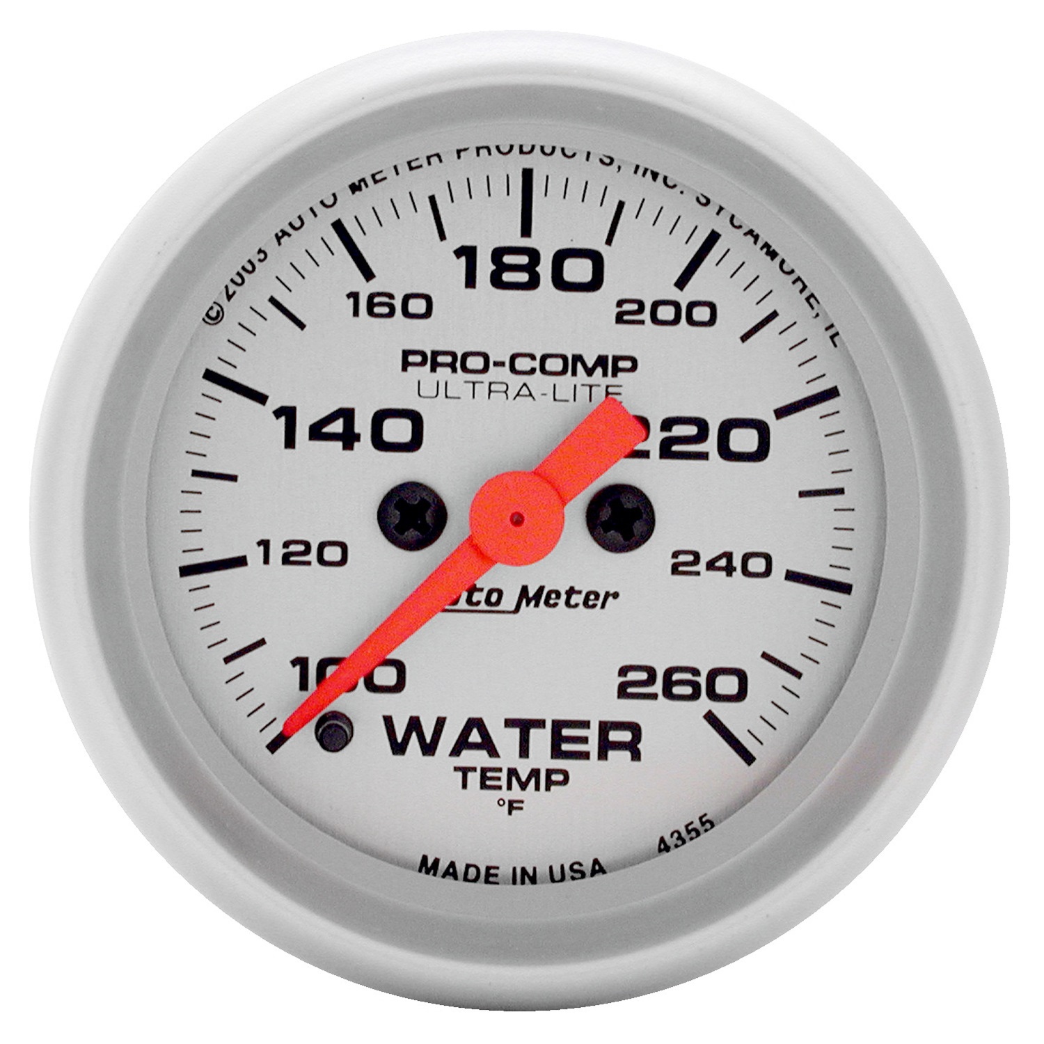 Auto Meter Auto Meter 4355 Ultra-Lite; Electric Water Temperature Gauge