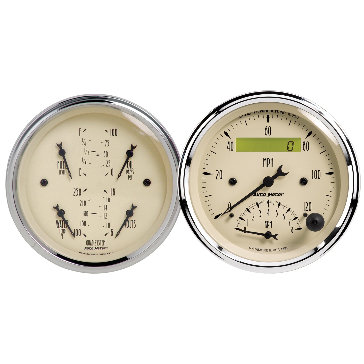 Auto Meter Auto Meter 1820 Antique Beige; Quad Gauge/Tach/Speedo Kit