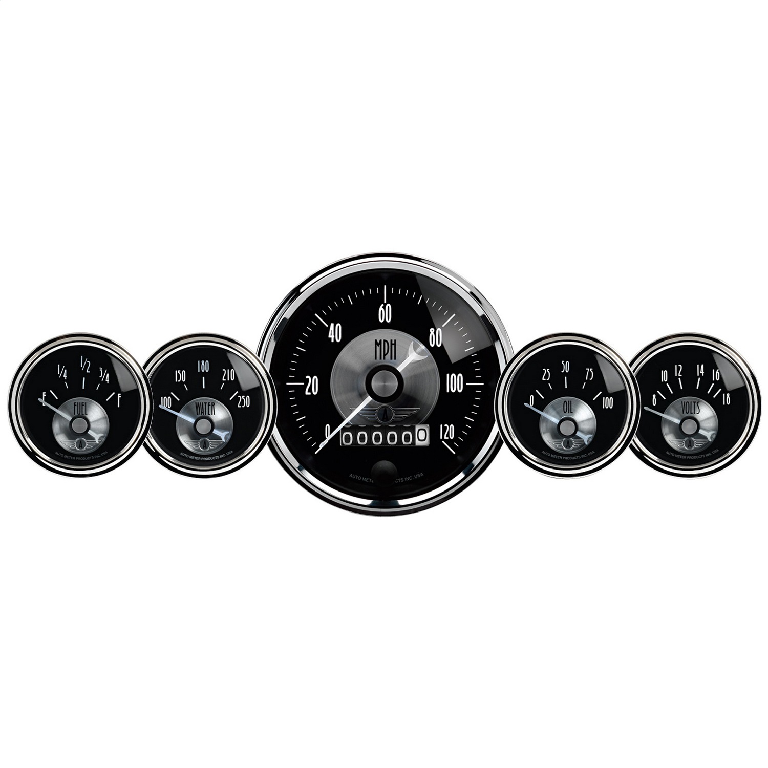 Auto Meter Auto Meter 2003 Prestige Series; Blk Diamond; 5 Gauge; Spd/Fuel/Oil/Volt/Wtr
