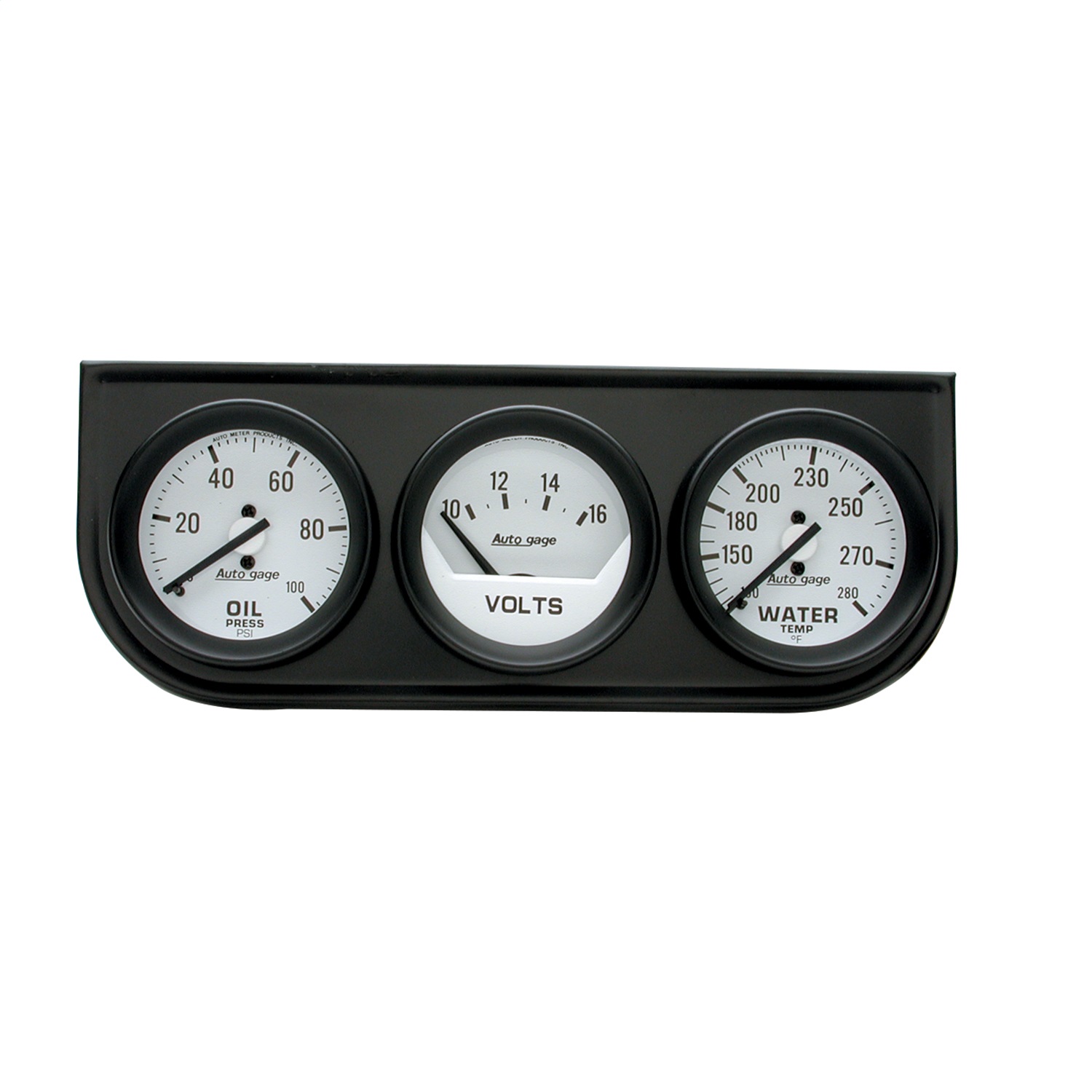 Auto Meter Auto Meter 2327 Autogage; Mechanical Oil/Volt/Water; Black Console