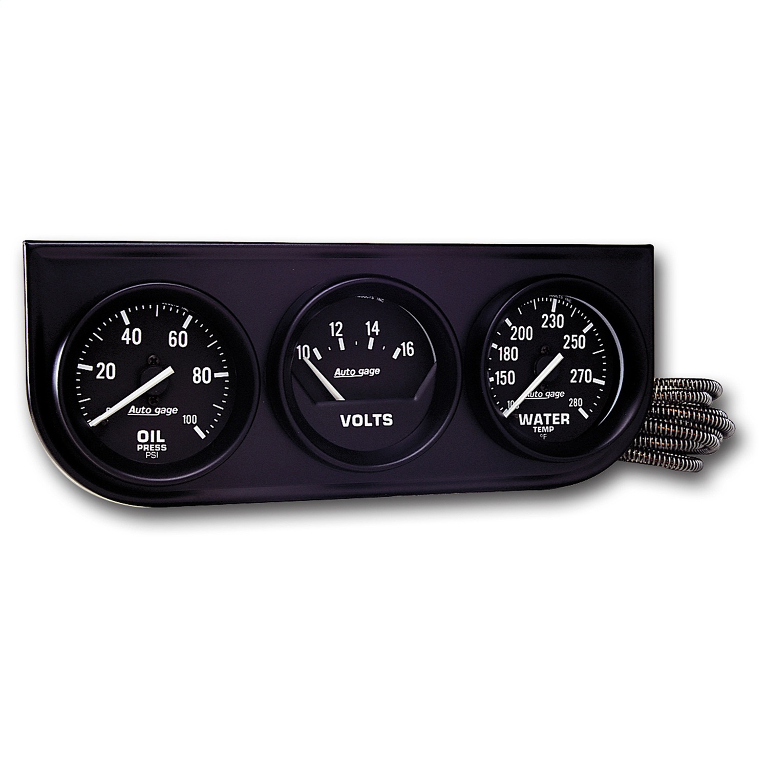 Auto Meter Auto Meter 2397 Autogage; Oil/Volt/Water; Black Console