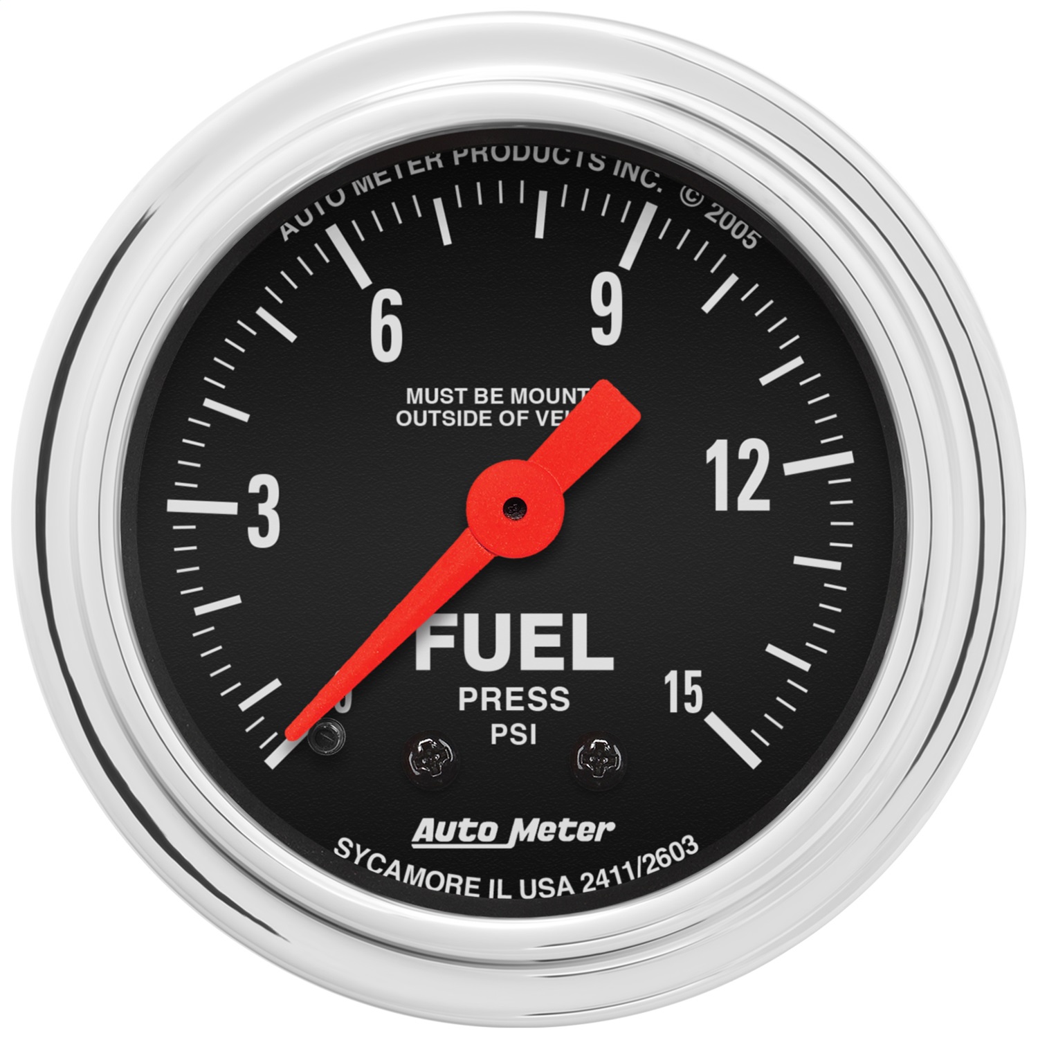 Auto Meter Auto Meter 2411 Traditional Chrome Mechanical Fuel Pressure Gauge