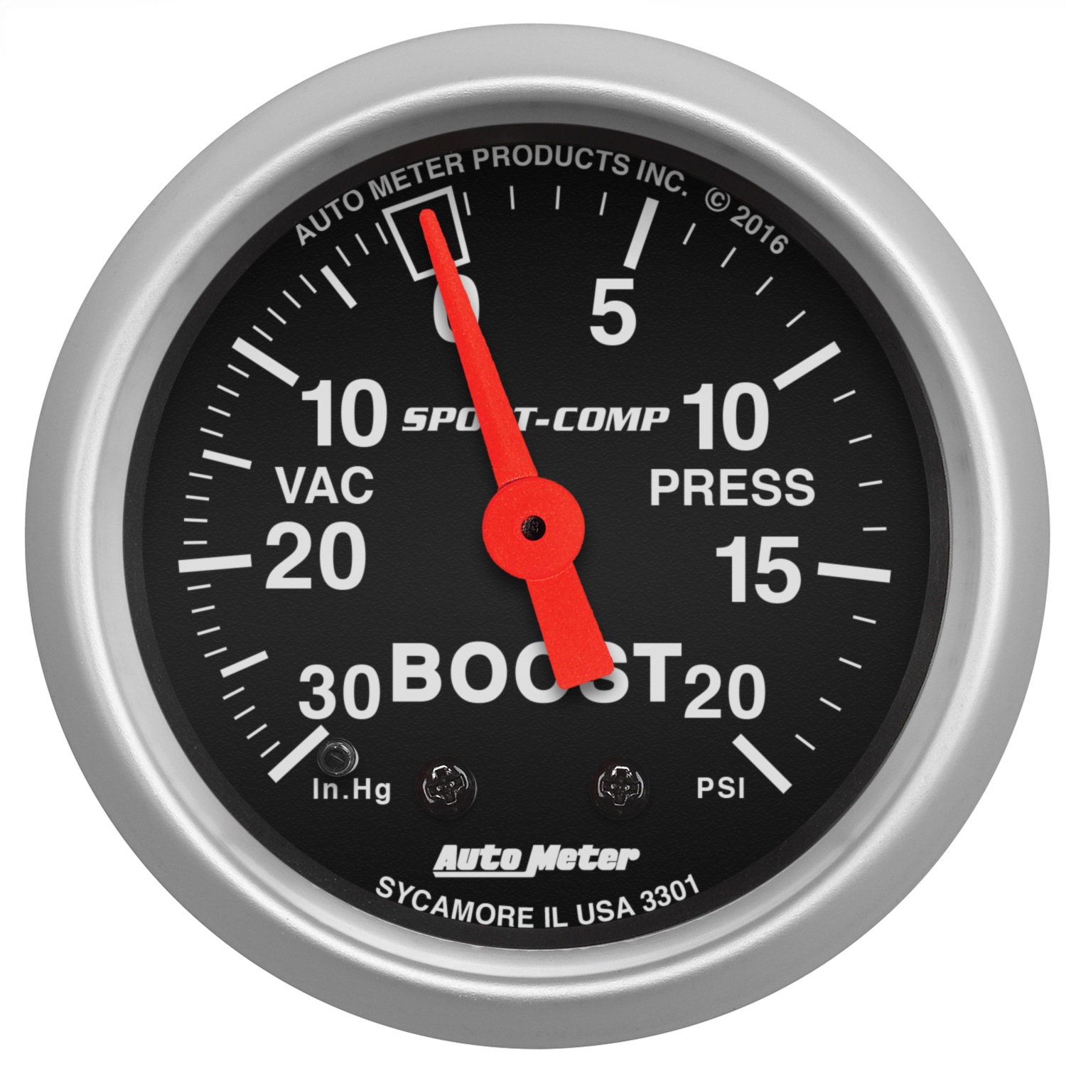 Auto Meter Auto Meter 3301 Sport-Comp; Mechanical Boost/Vacuum Gauge