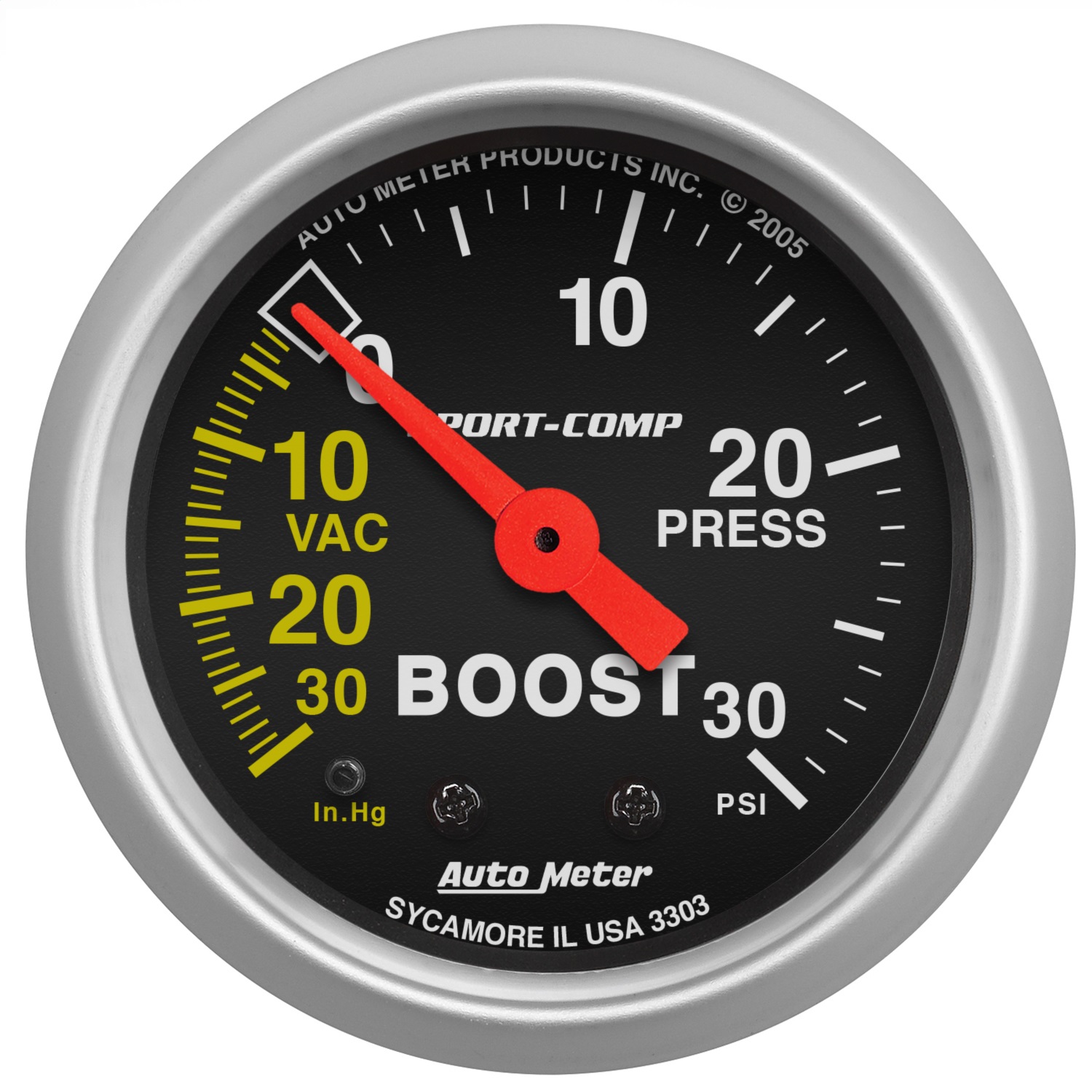 Auto Meter Auto Meter 3303 Sport-Comp; Mechanical Boost/Vacuum Gauge