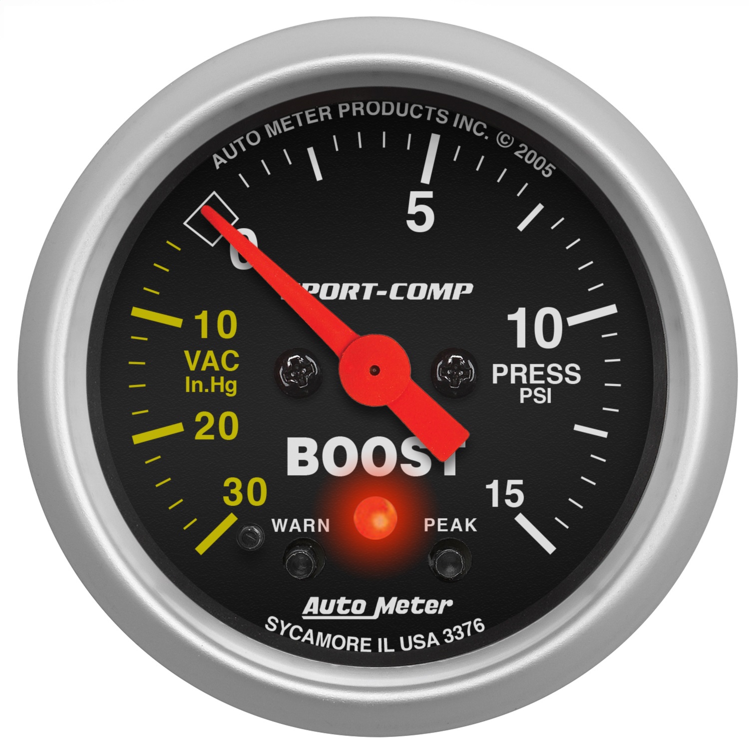 Auto Meter Auto Meter 3376 Sport-Comp; Electric Boost/Vacuum Gauge
