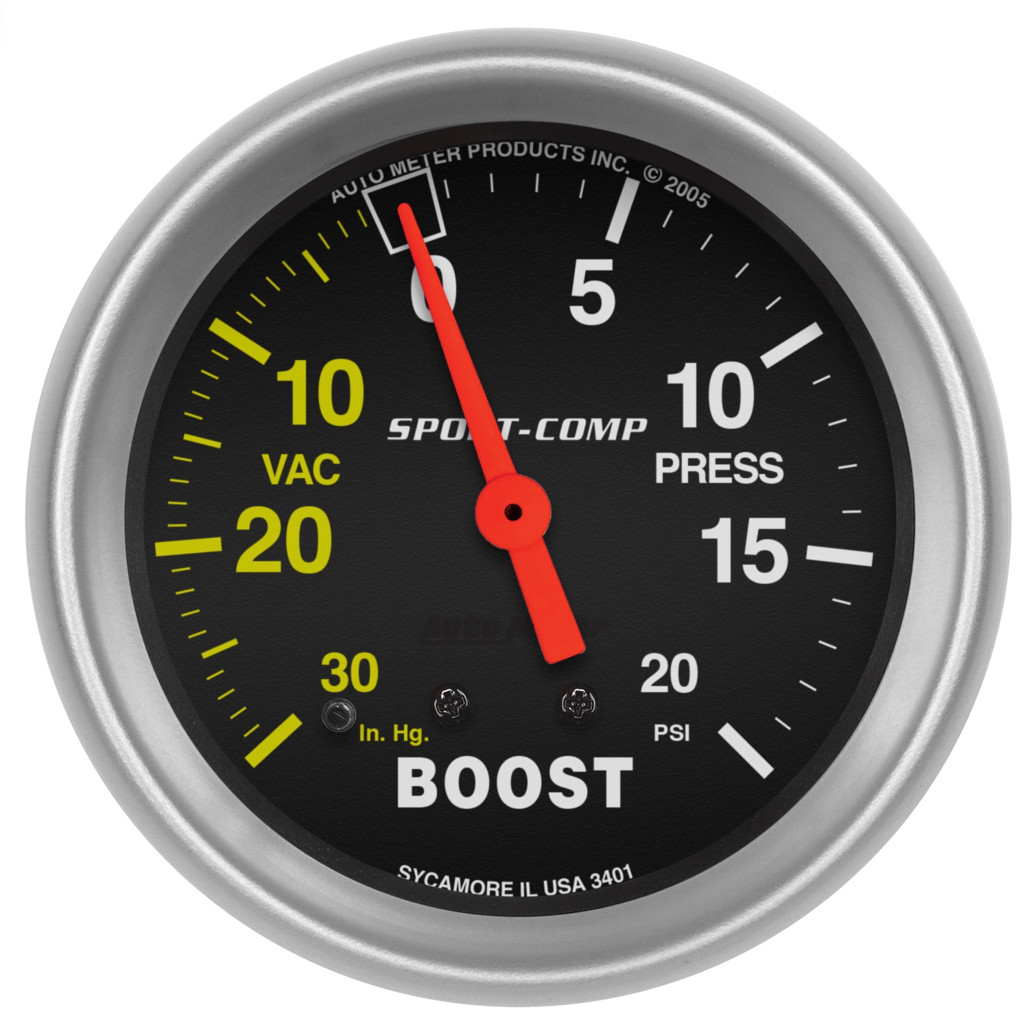 Auto Meter Auto Meter 3401 Sport-Comp; Mechanical Boost/Vacuum Gauge