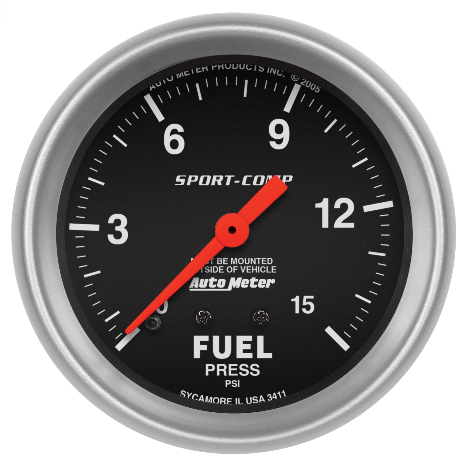 Auto Meter Auto Meter 3411 Sport-Comp; Mechanical Fuel Pressure Gauge