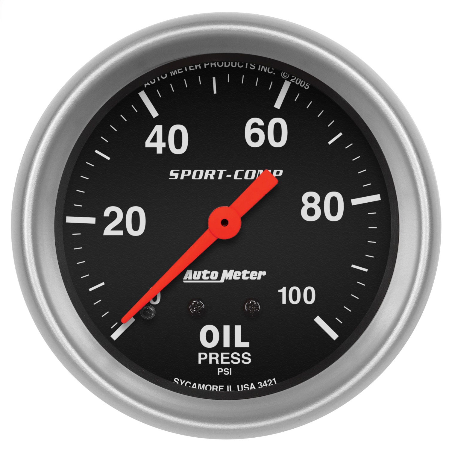 Auto Meter Auto Meter 3421 Sport-Comp; Mechanical Oil Pressure Gauge