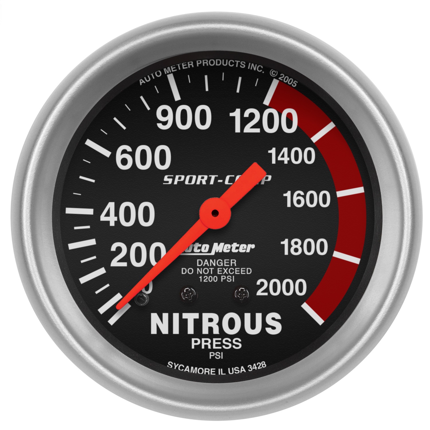 Auto Meter Auto Meter 3428 Sport-Comp; Mechanical Nitrous Pressure Gauge