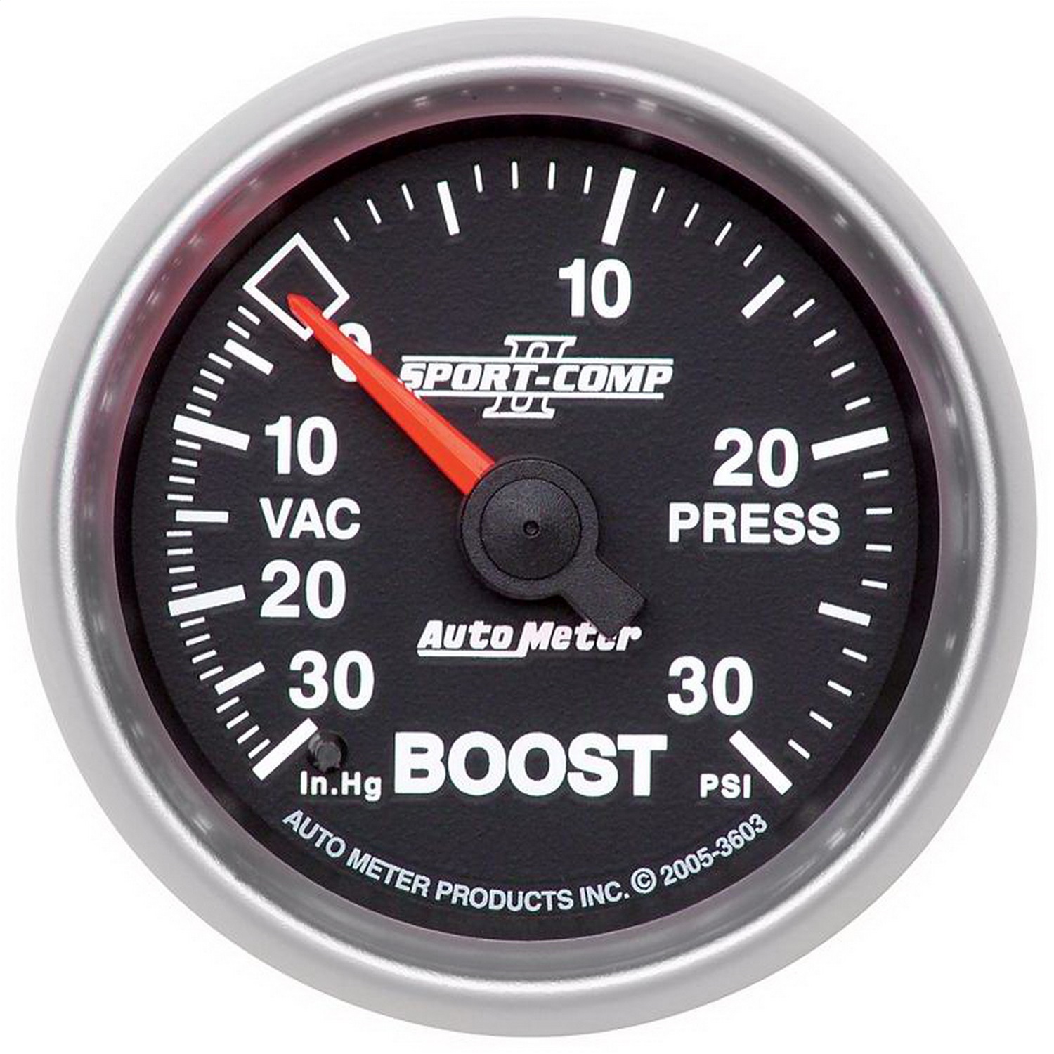 Auto Meter Auto Meter 3603 Sport-Comp II; Mechanical Boost/Vacuum Gauge
