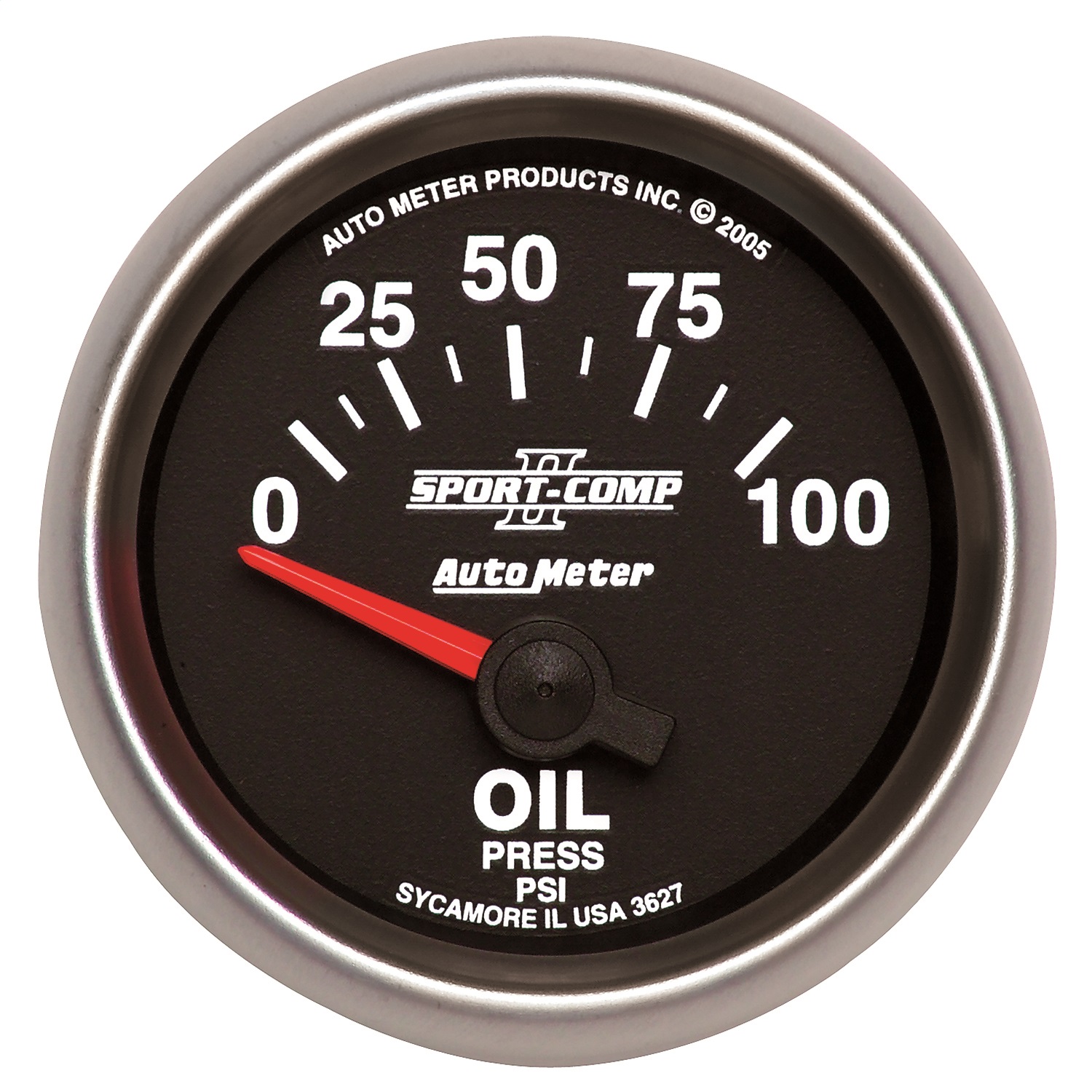 Auto Meter Auto Meter 3627 Sport-Comp II; Electric Oil Pressure Gauge