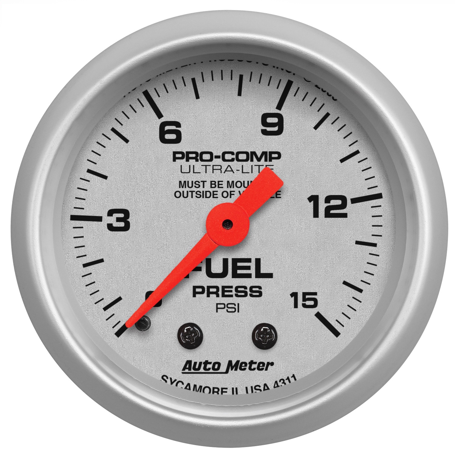Auto Meter Auto Meter 4311 Ultra-Lite; Mechanical Fuel Pressure Gauge