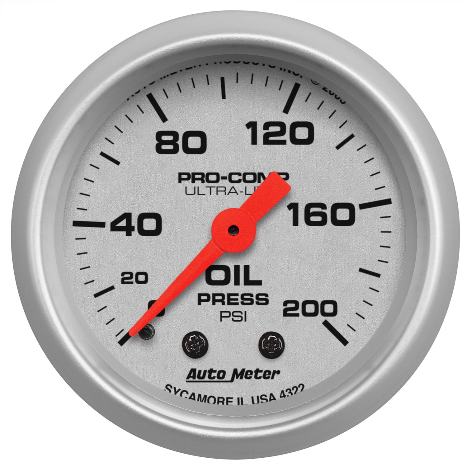 Auto Meter Auto Meter 4322 Ultra-Lite; Mechanical Oil Pressure Gauge