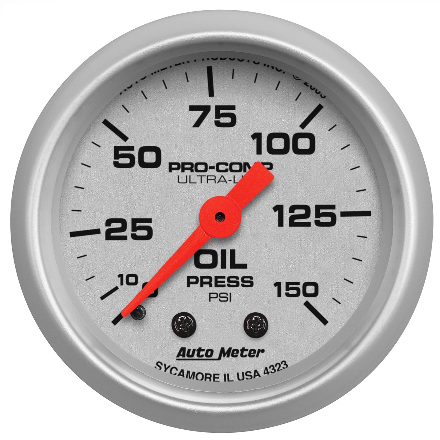 Auto Meter Auto Meter 4323 Ultra-Lite; Mechanical Oil Pressure Gauge