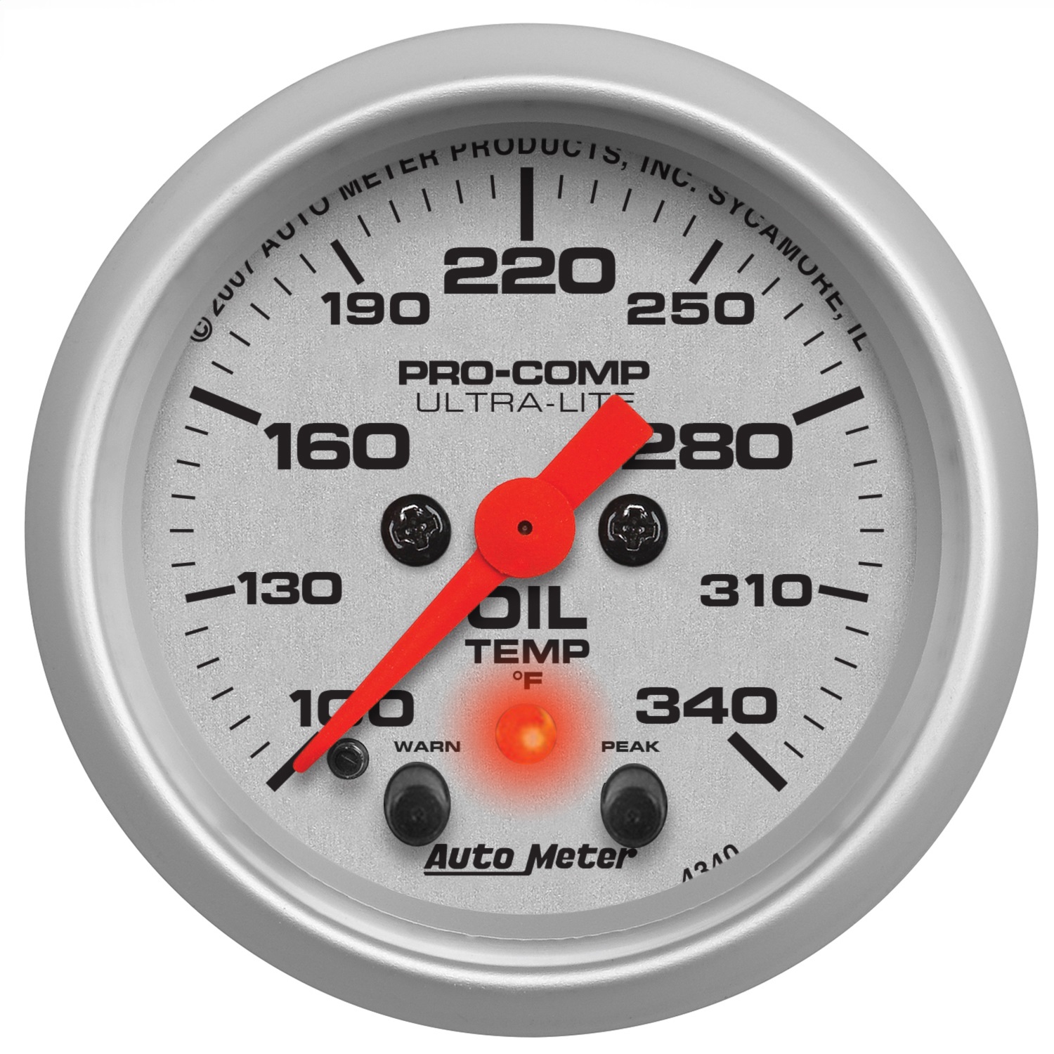 Auto Meter Auto Meter 4340 Ultra-Lite; Electric Oil Temperature Gauge