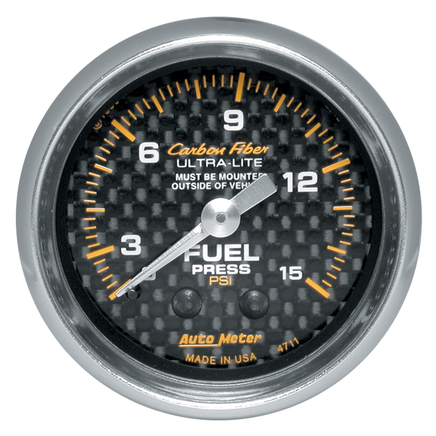 Auto Meter Auto Meter 4711 Carbon Fiber; Mechanical Fuel Pressure Gauge