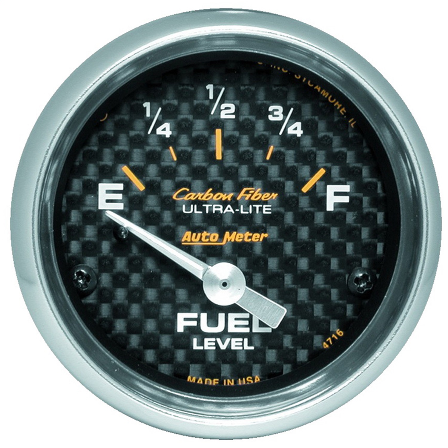 Auto Meter Auto Meter 4716 Carbon Fiber; Electric Fuel Level Gauge