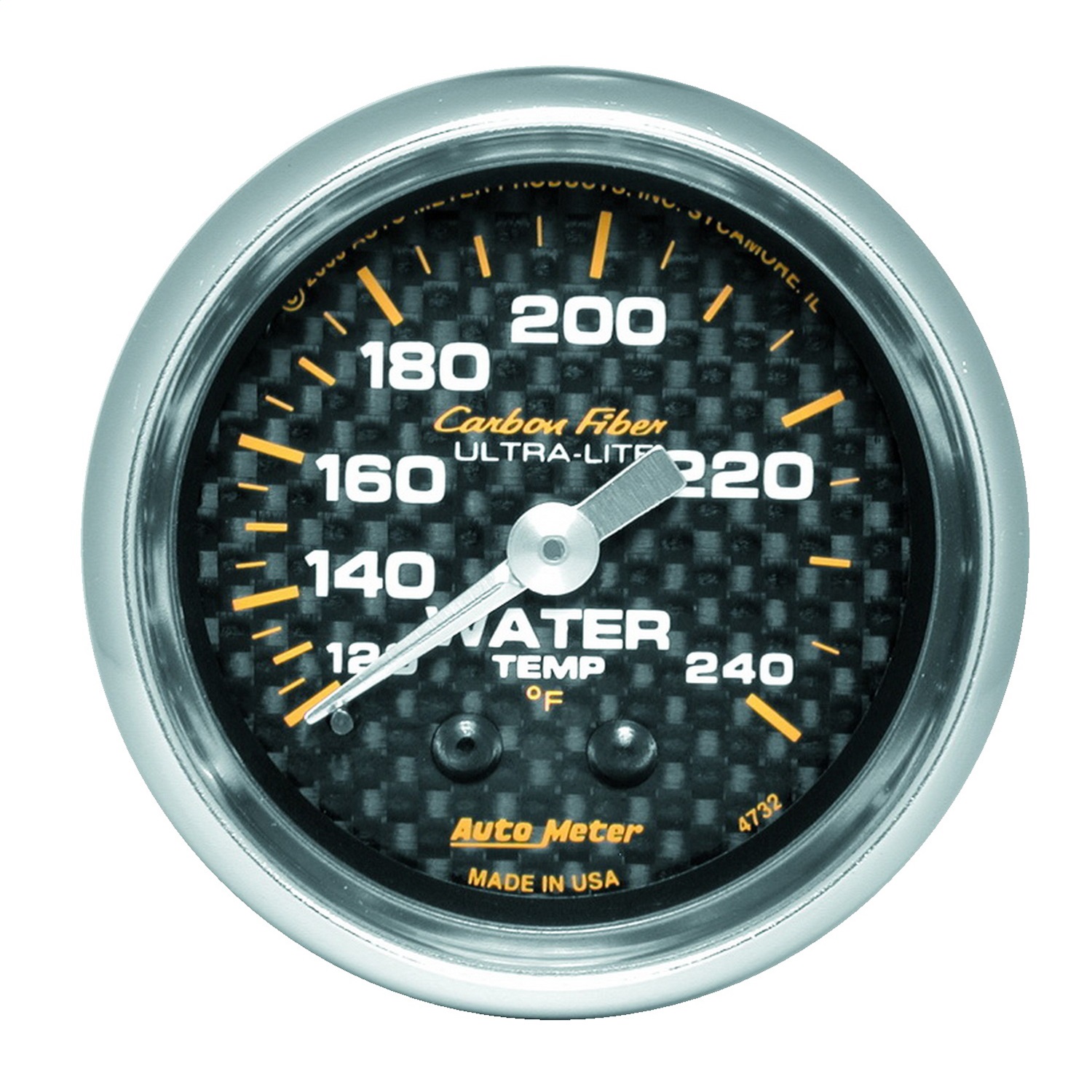 Auto Meter Auto Meter 4732 Carbon Fiber; Mechanical Water Temperature Gauge