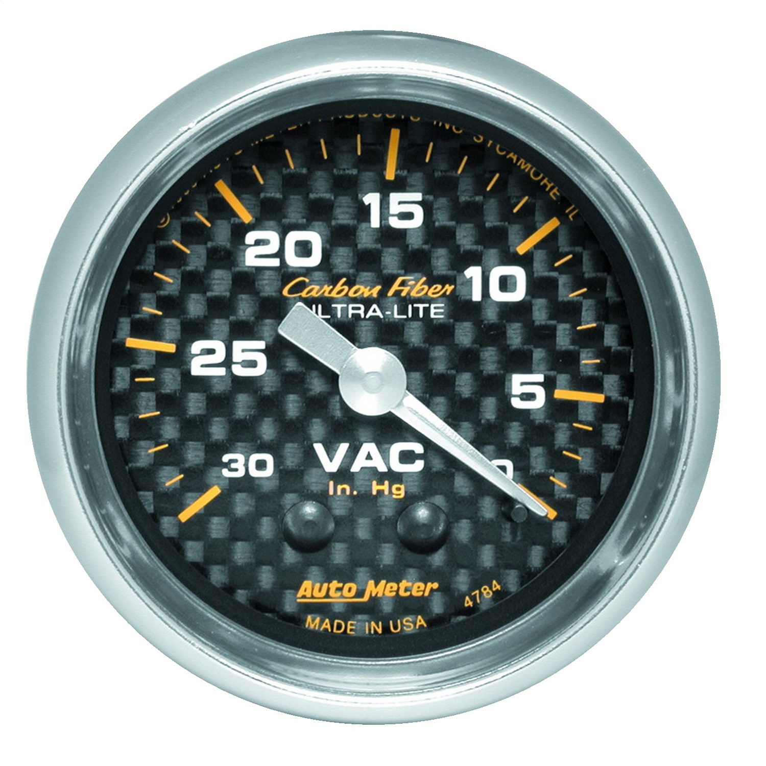 Auto Meter Auto Meter 4784 Carbon Fiber; Mechanical Vacuum Gauge