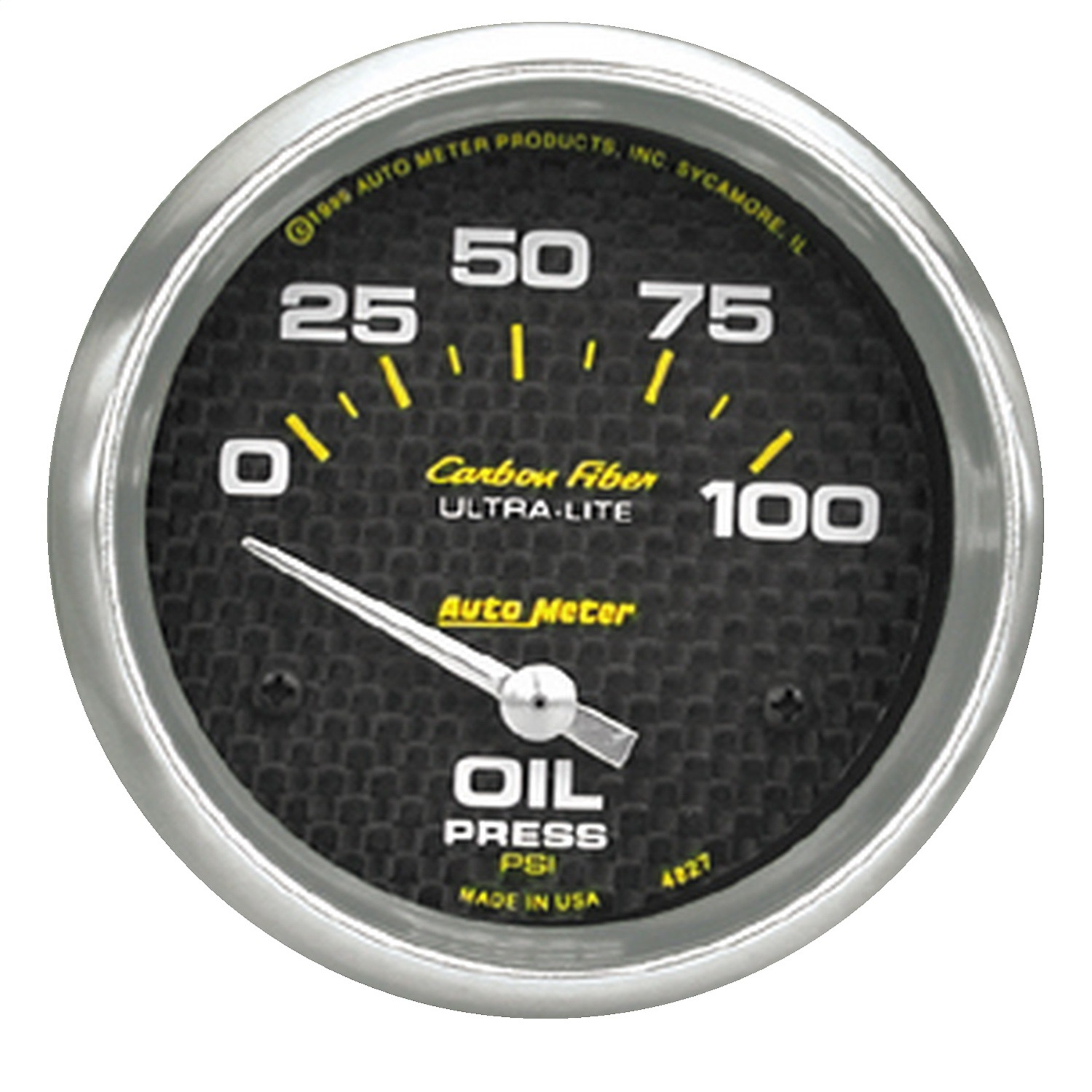 Auto Meter Auto Meter 4827 Carbon Fiber; Electric Oil Pressure Gauge