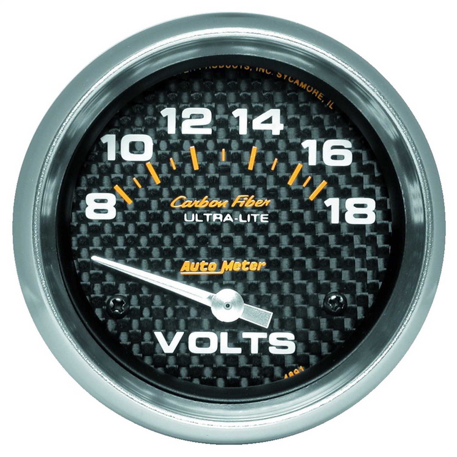 Auto Meter Auto Meter 4891 Carbon Fiber; Electric Voltmeter Gauge