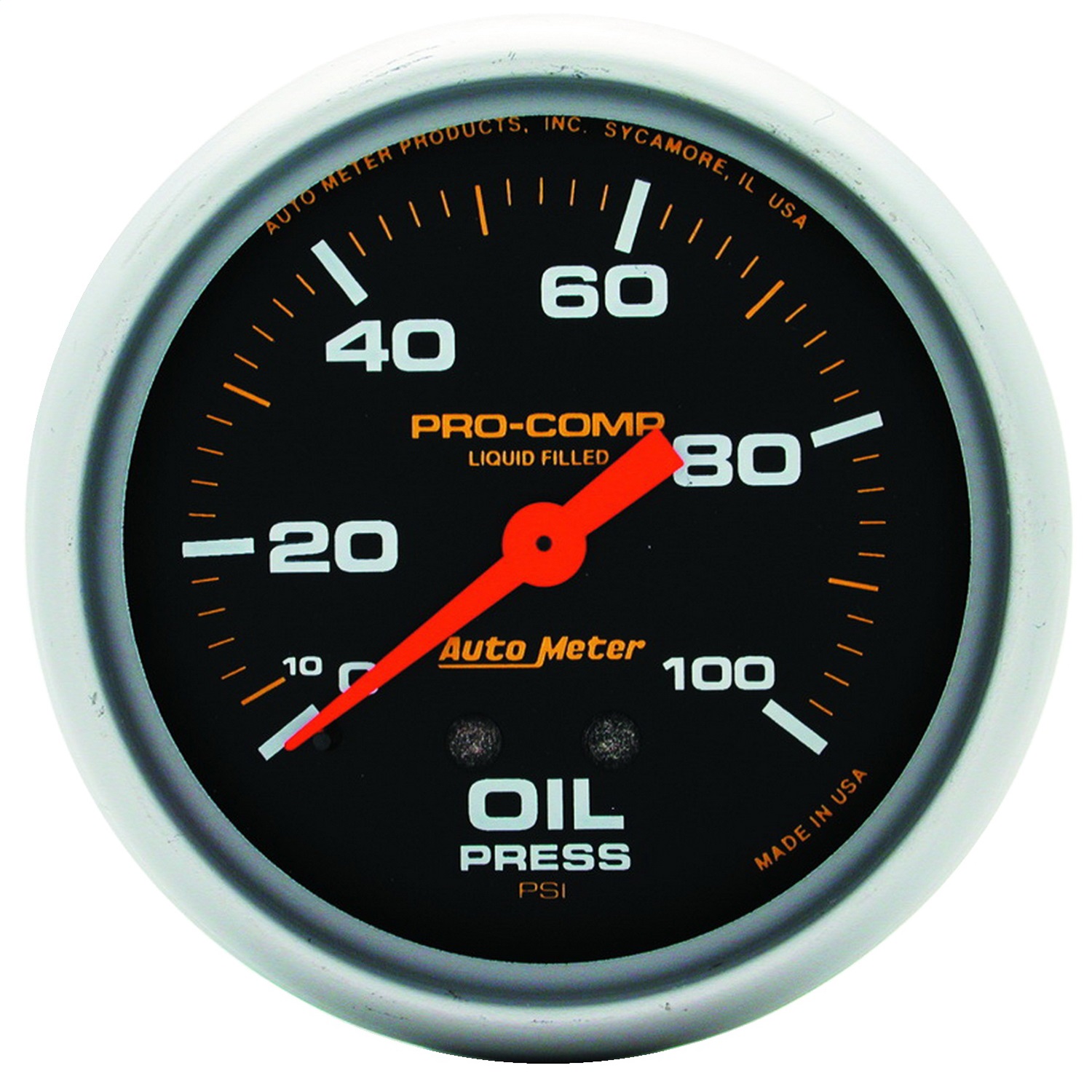 Auto Meter Auto Meter 5421 Pro-Comp; Liquid-Filled Mechanical Oil Pressure Gauge