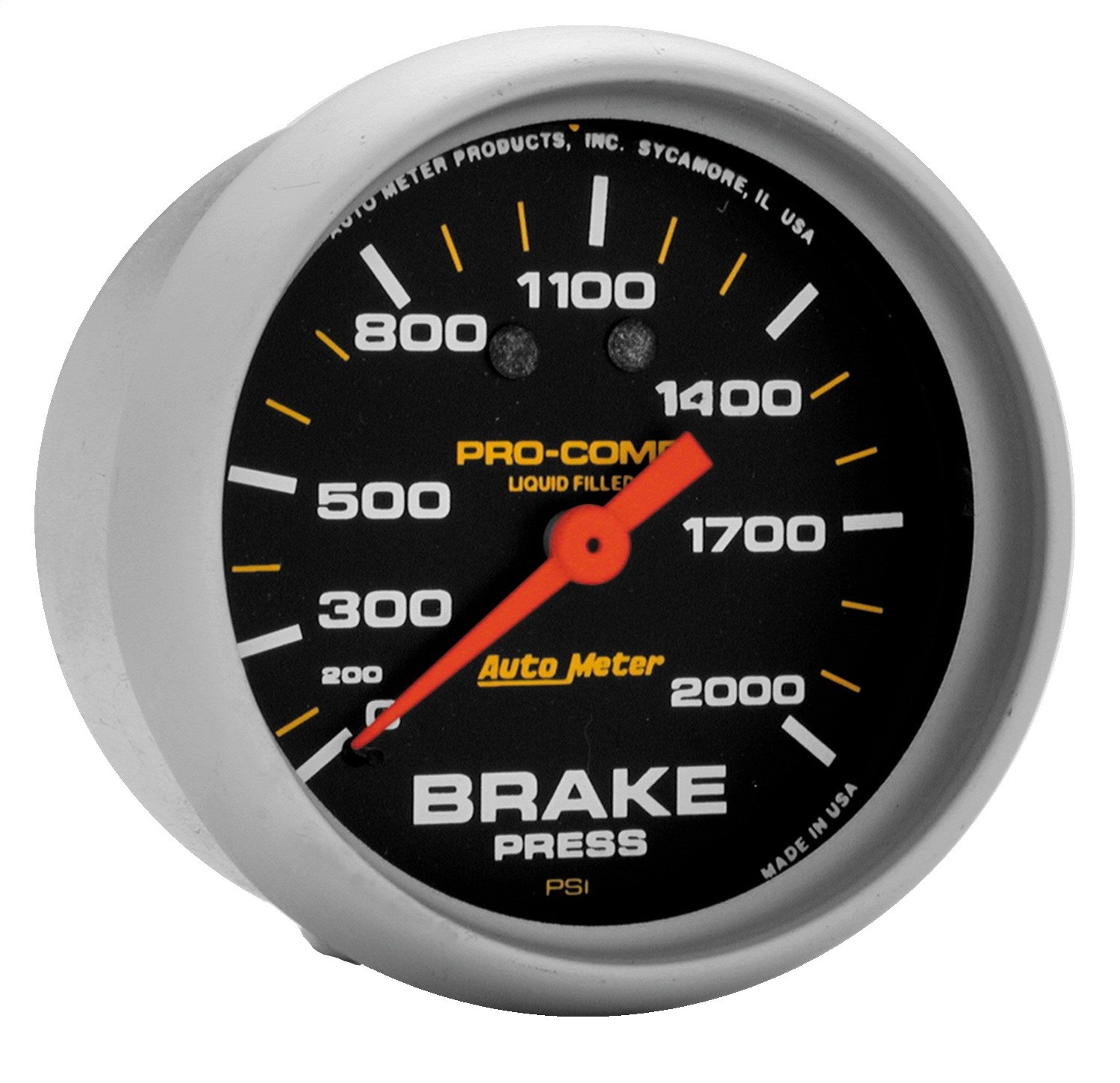 Auto Meter Auto Meter 5426 Pro-Comp; Liquid-Filled Mechanical Brake Pressure Gauge