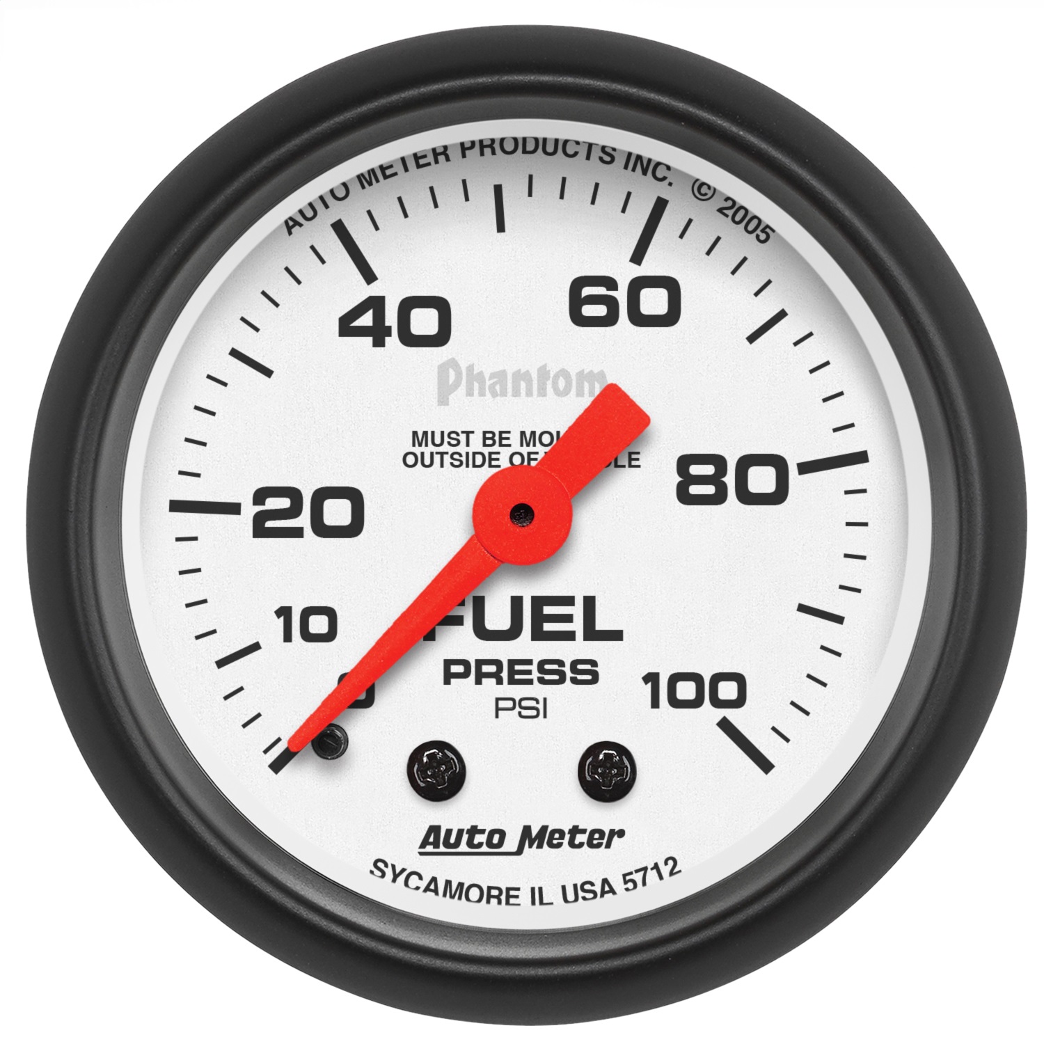 Auto Meter Auto Meter 5712 Phantom; Mechanical Fuel Pressure Gauge