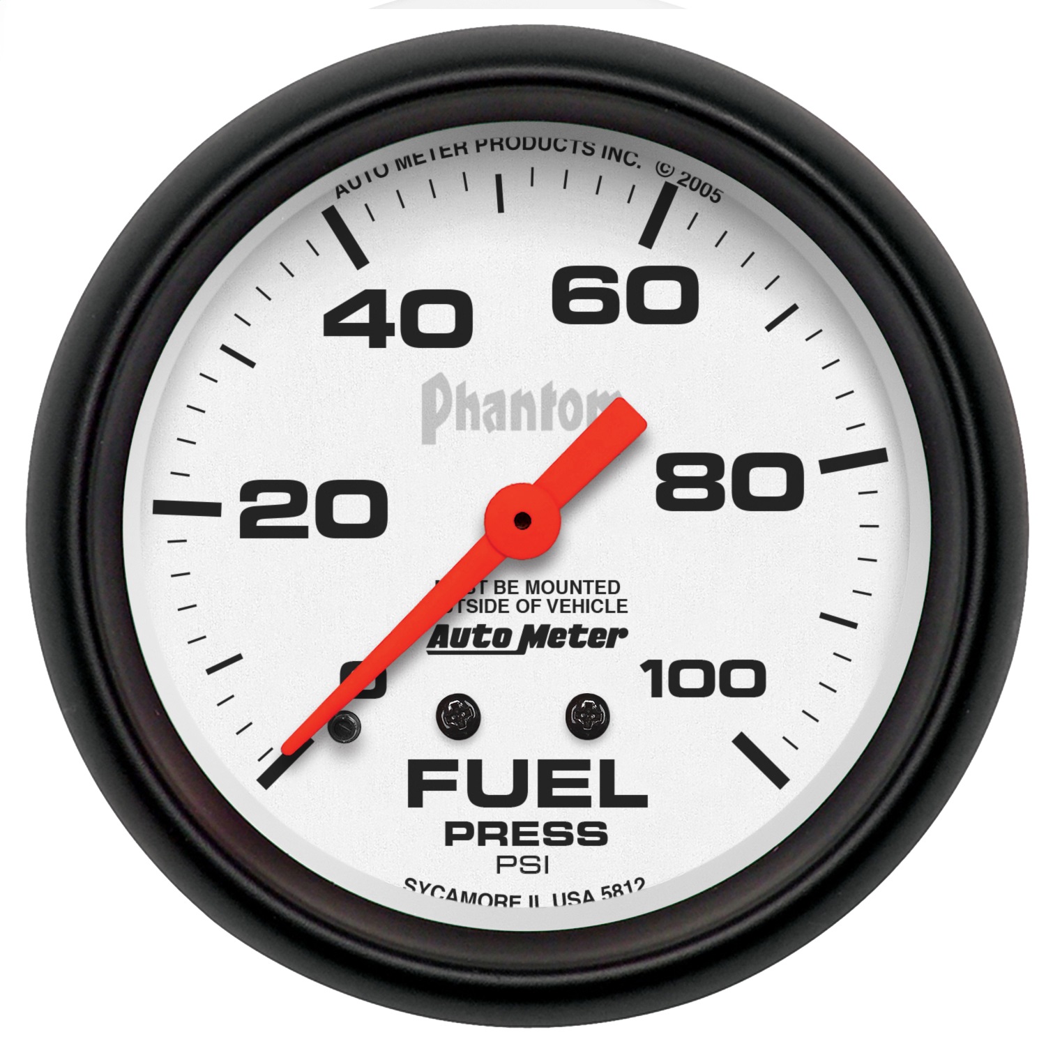 Auto Meter Auto Meter 5812 Phantom; Mechanical Fuel Pressure Gauge