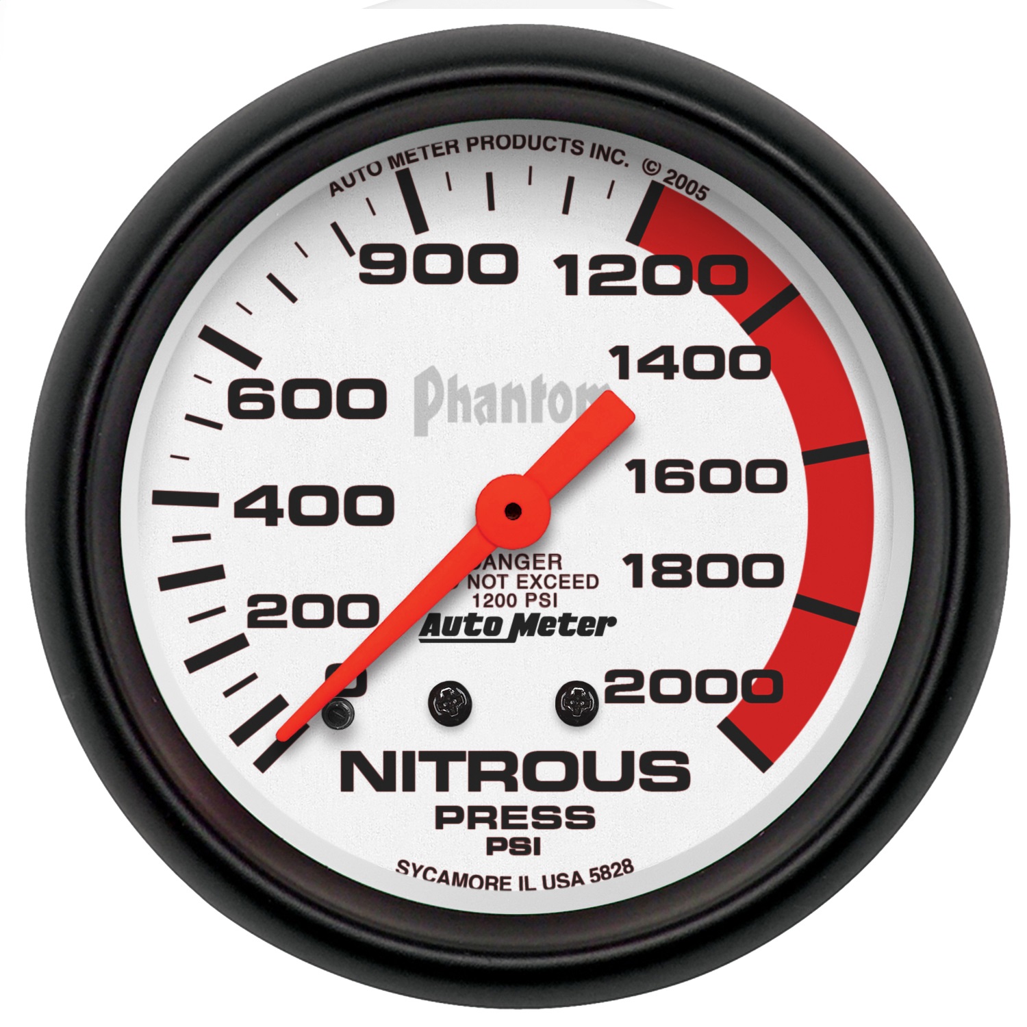 Auto Meter Auto Meter 5828 Phantom; Mechanical Nitrous Pressure Gauge