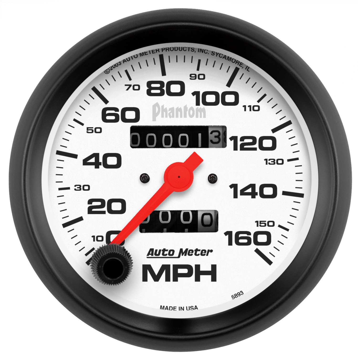 Auto Meter Auto Meter 5893 Phantom; In-Dash Mechanical Speedometer