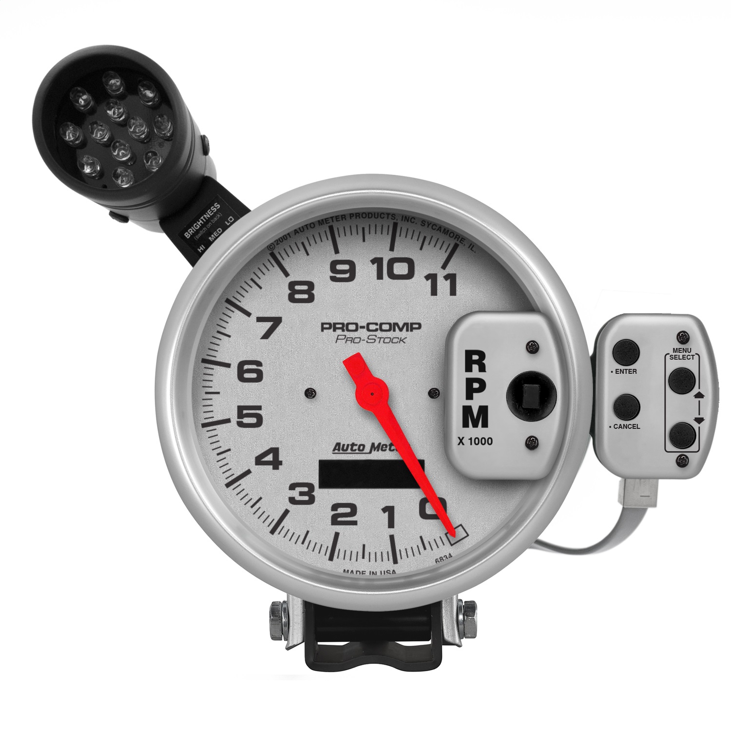 Auto Meter Auto Meter 6834 Pro Stock Silver Tachometer