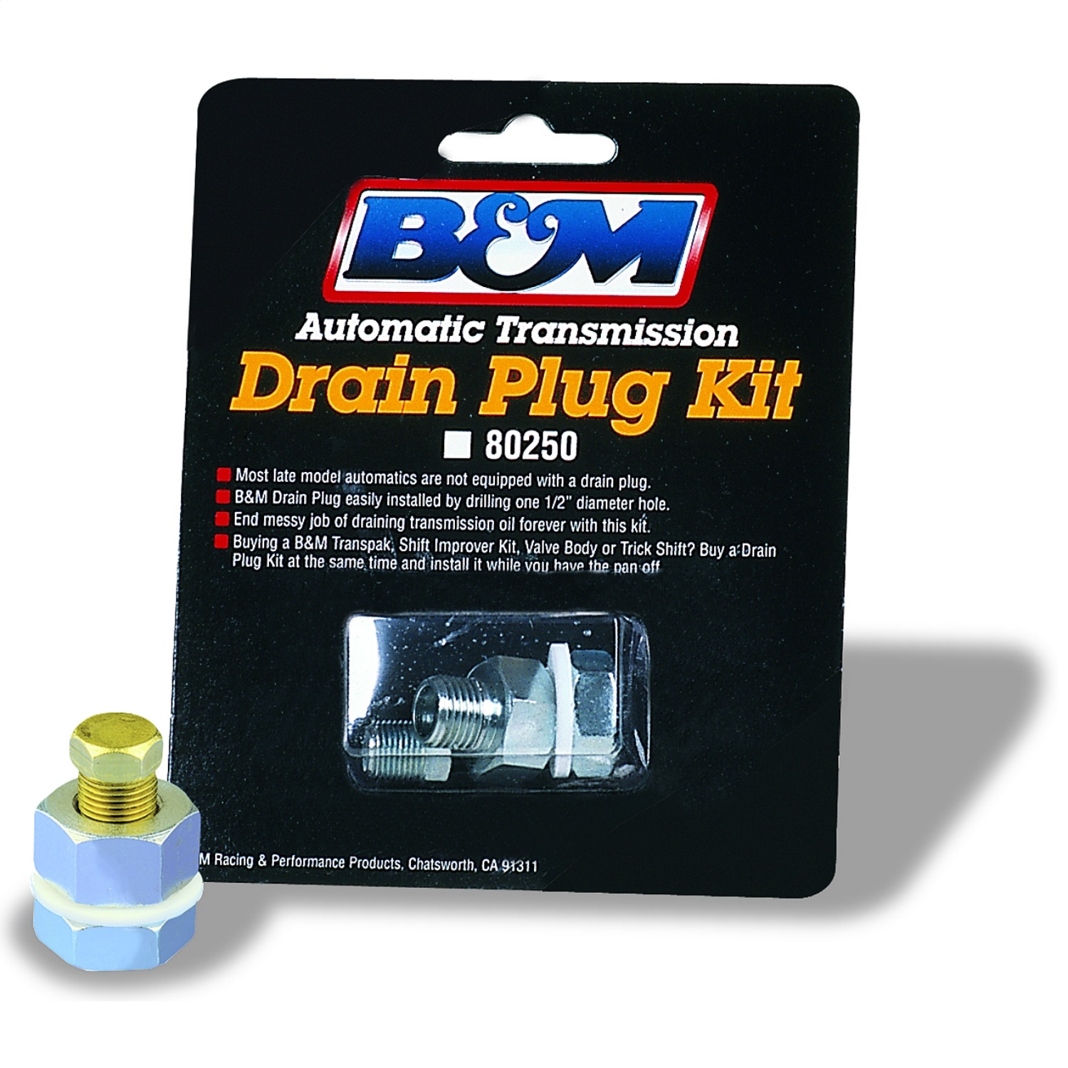 B&M B&M 80250 Drain Plug Kit; Transmission Oil Pan Drain Plug