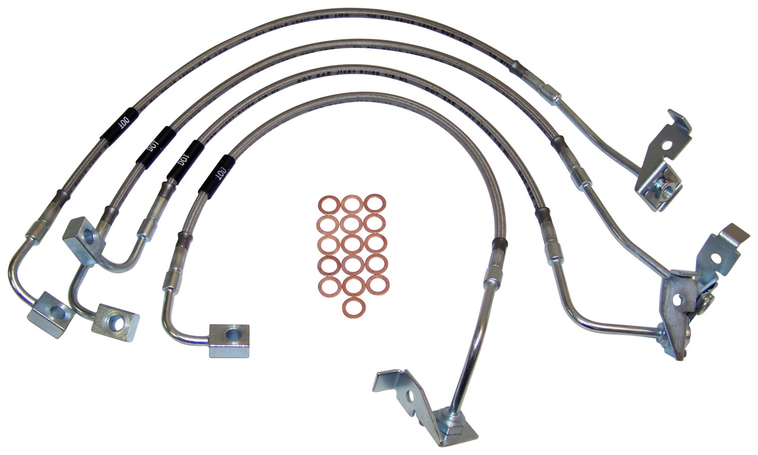 Crown Automotive Crown Automotive 7475 Stainless Brake Hose Kit Fits 07-11 Wrangler (JK)