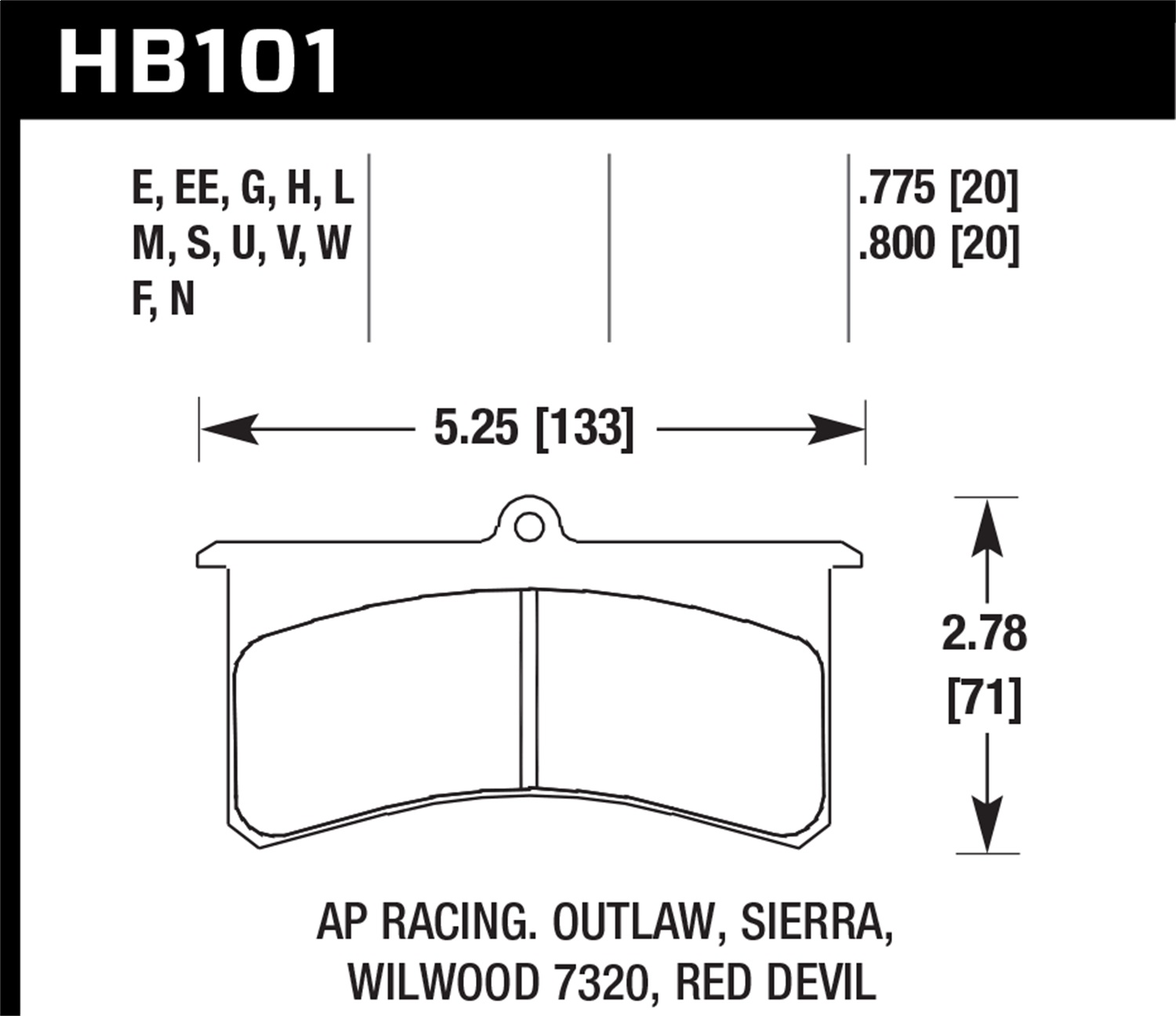 Hawk Performance Hawk Performance HB101V.800 Disc Brake Pad