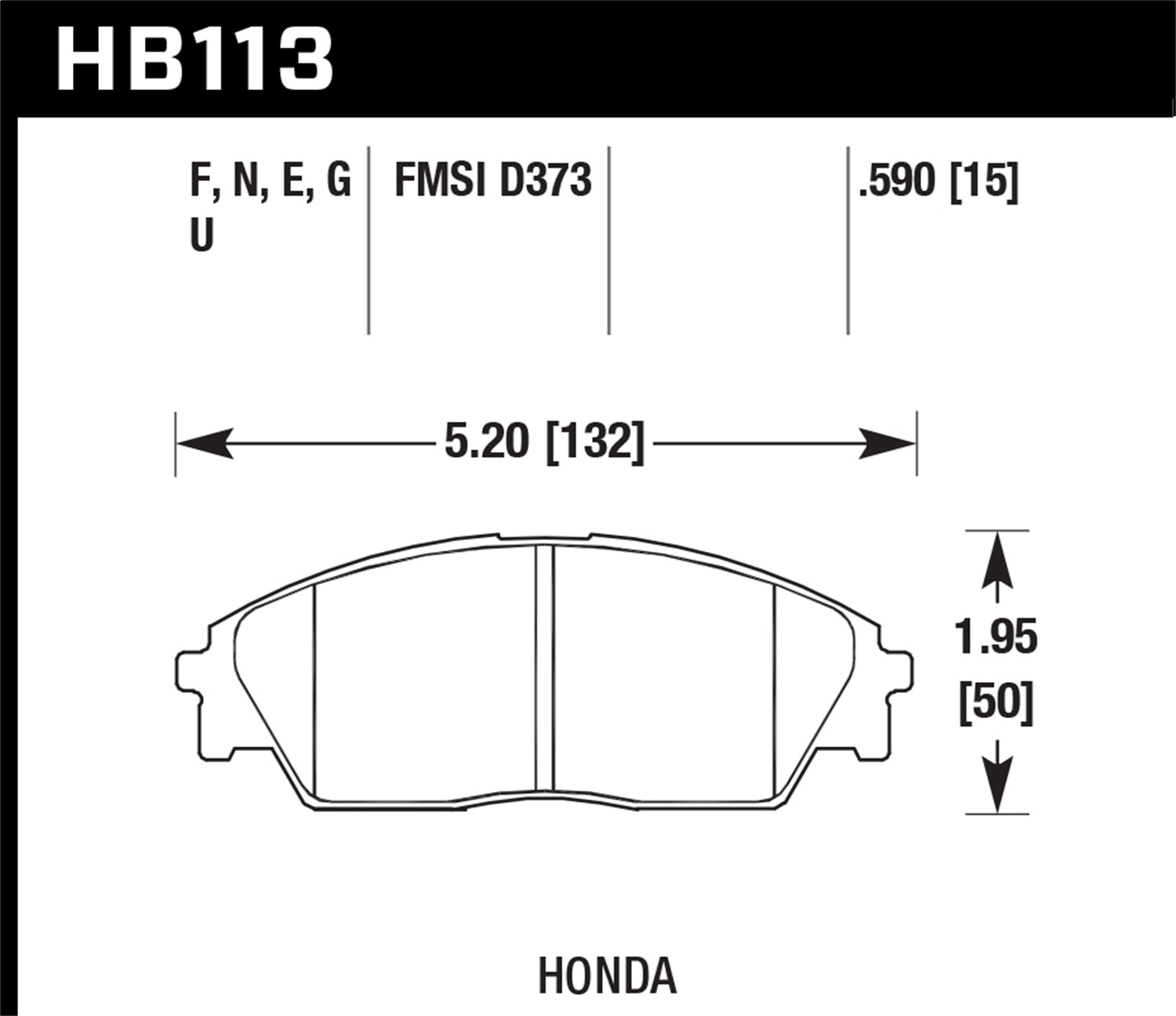 Hawk Performance Hawk Performance HB113F.590 Disc Brake Pad Fits 88-91 Civic CRX