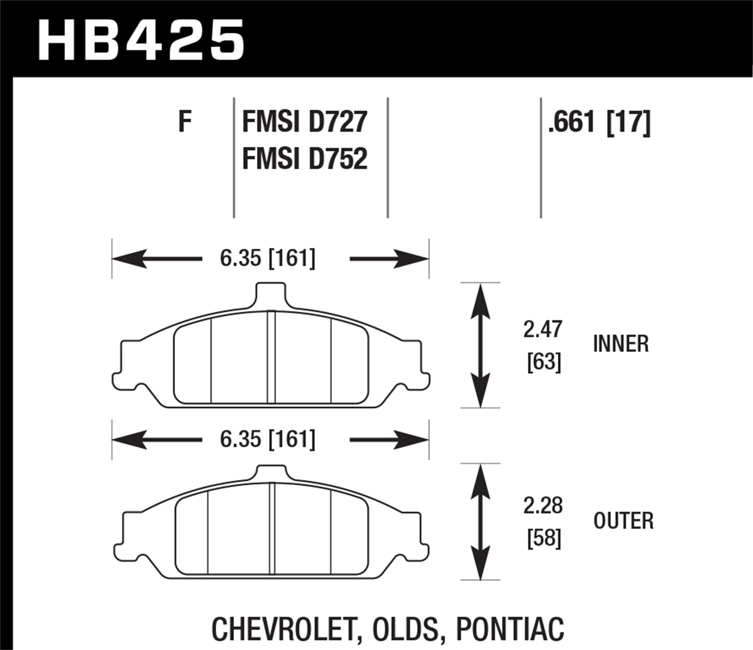 Hawk Performance Hawk Performance HB425F.661 Disc Brake Pad
