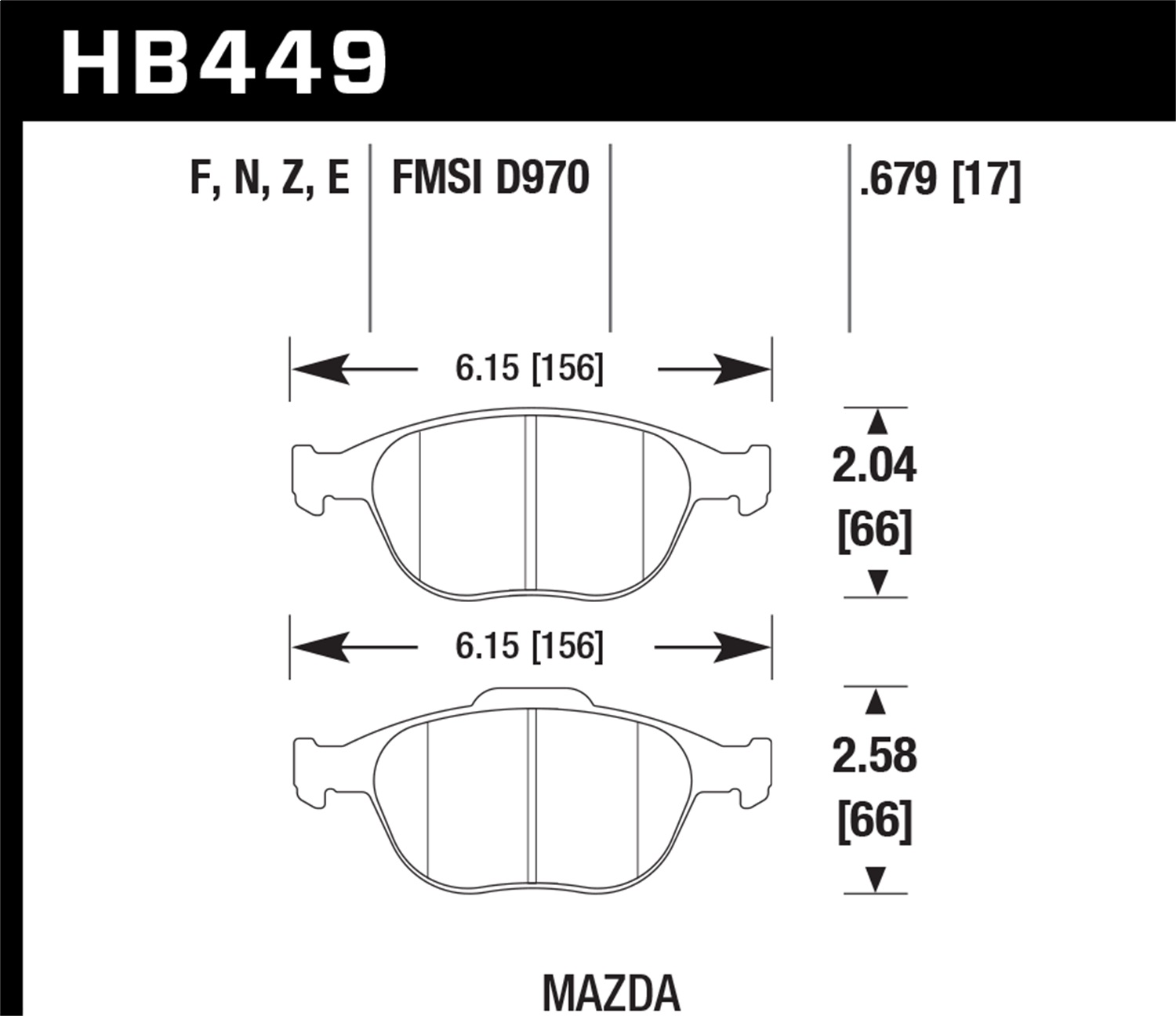 Hawk Performance Hawk Performance HB449N.679 Disc Brake Pad Fits 02-13 Focus Transit Connect