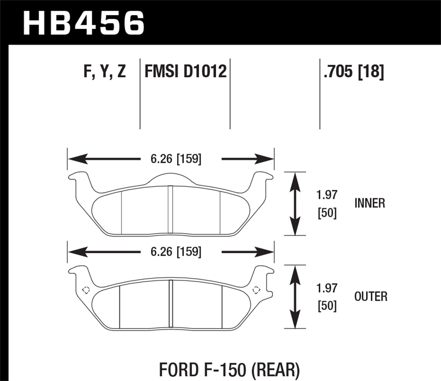 Hawk Performance Hawk Performance HB456Y.705 Disc Brake Pad Fits 04-12 F-150 Mark LT
