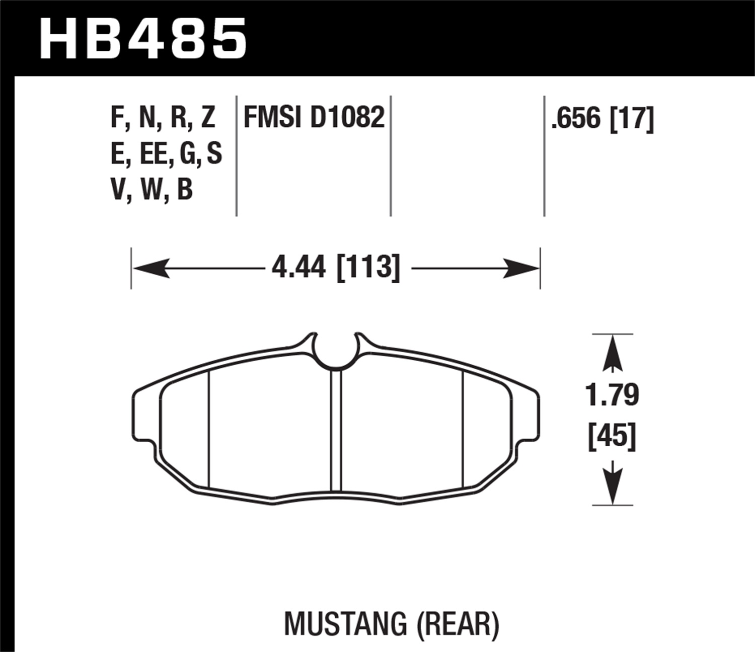 Hawk Performance Hawk Performance HB485F.656 Disc Brake Pad Fits 05-14 Mustang