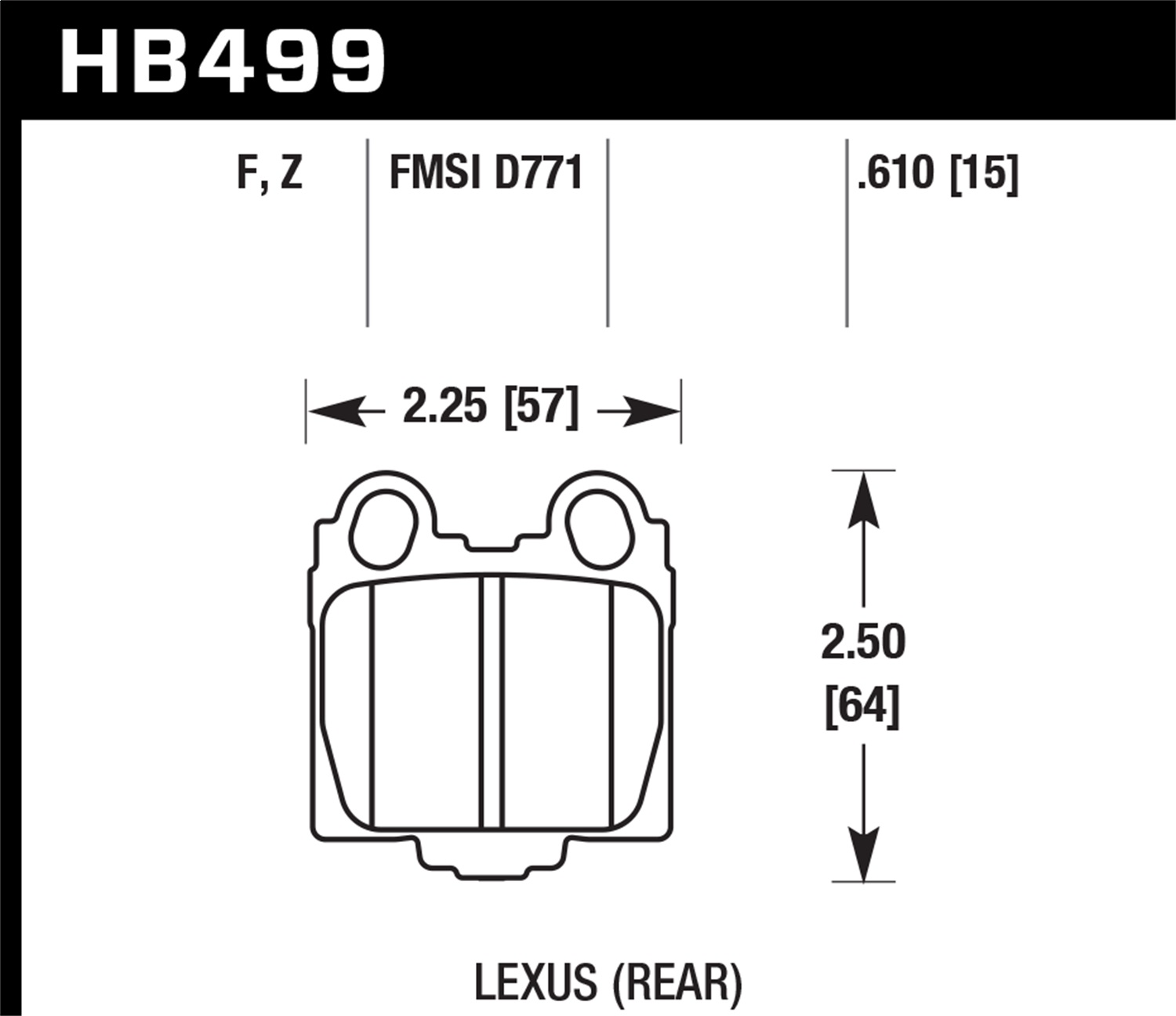 Hawk Performance Hawk Performance HB499F.610 Disc Brake Pad Fits GS300 GS400 GS430 IS300 SC430