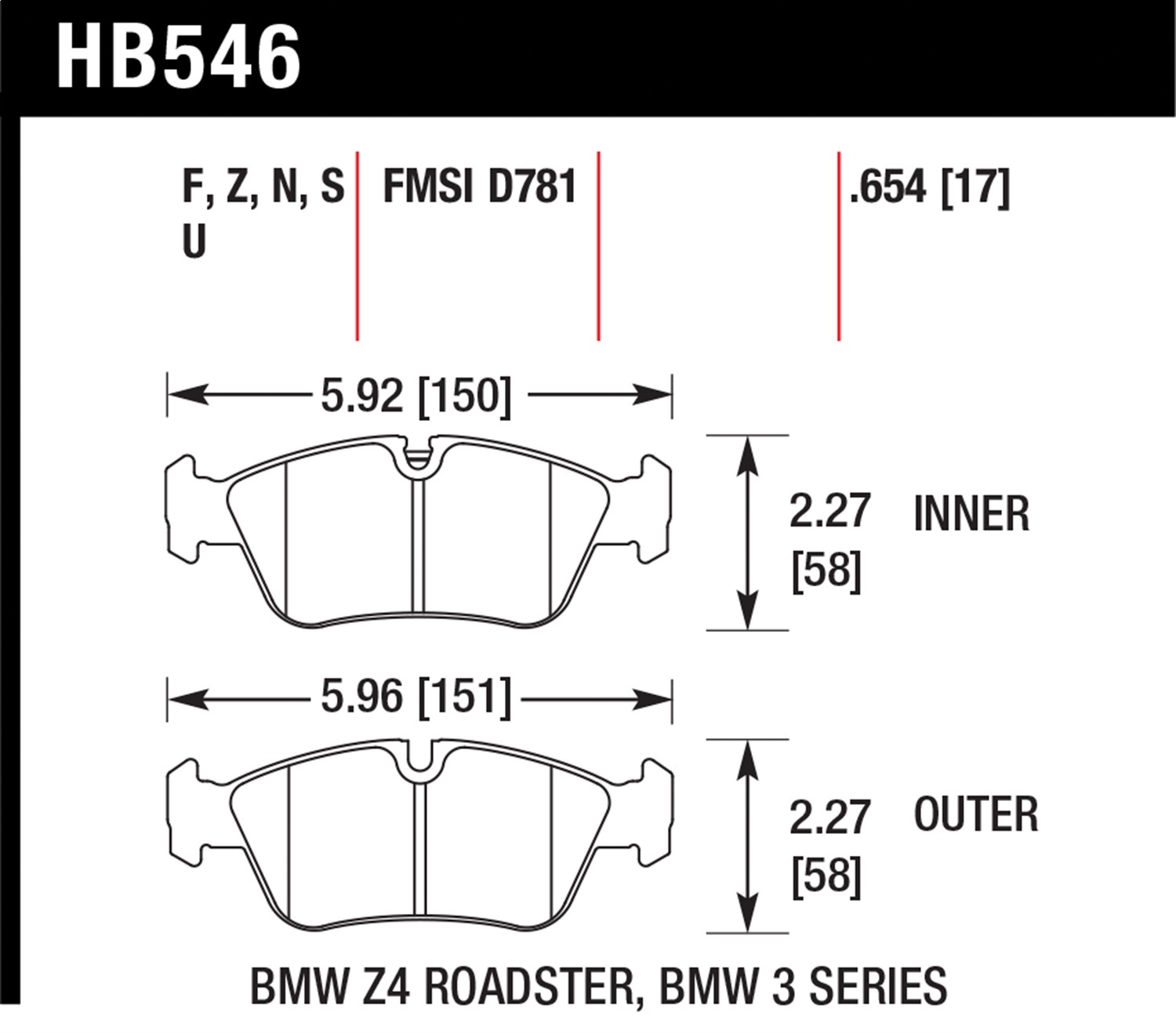 Hawk Performance Hawk Performance HB546Z.654 Disc Brake Pad