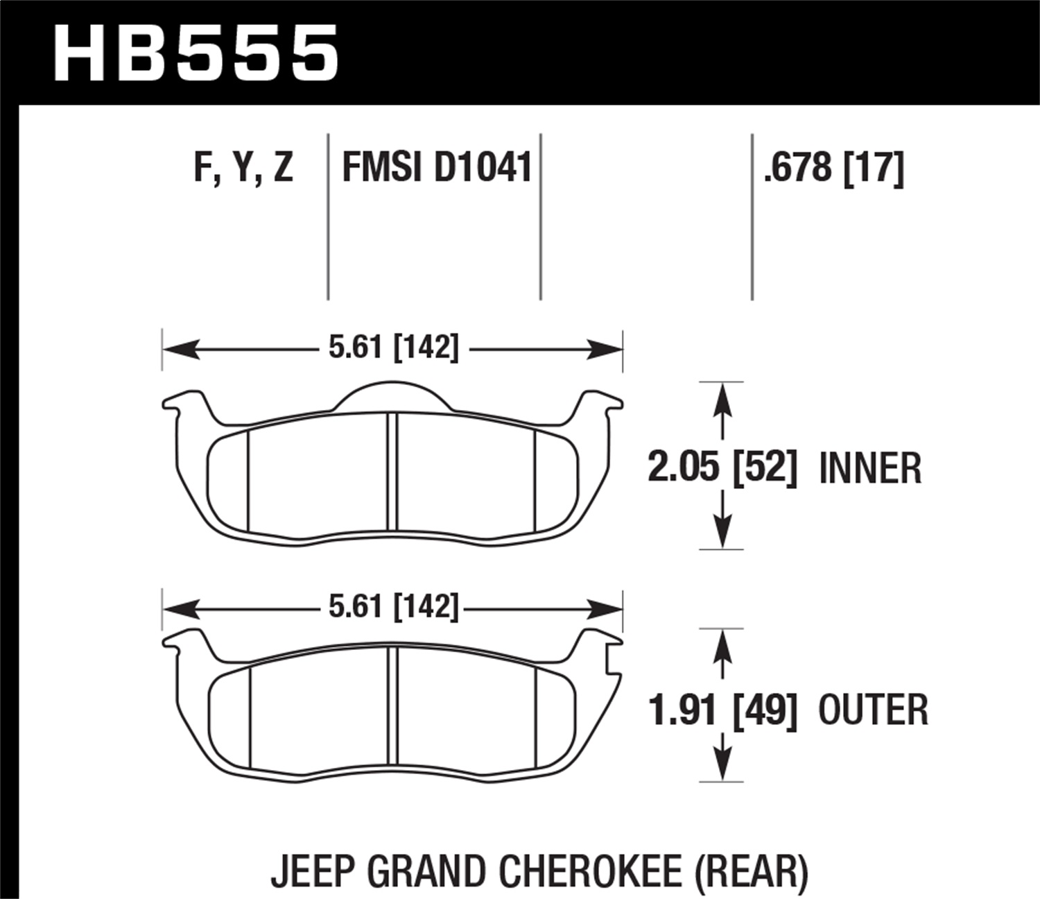 Hawk Performance Hawk Performance HB555Y.678 Disc Brake Pad