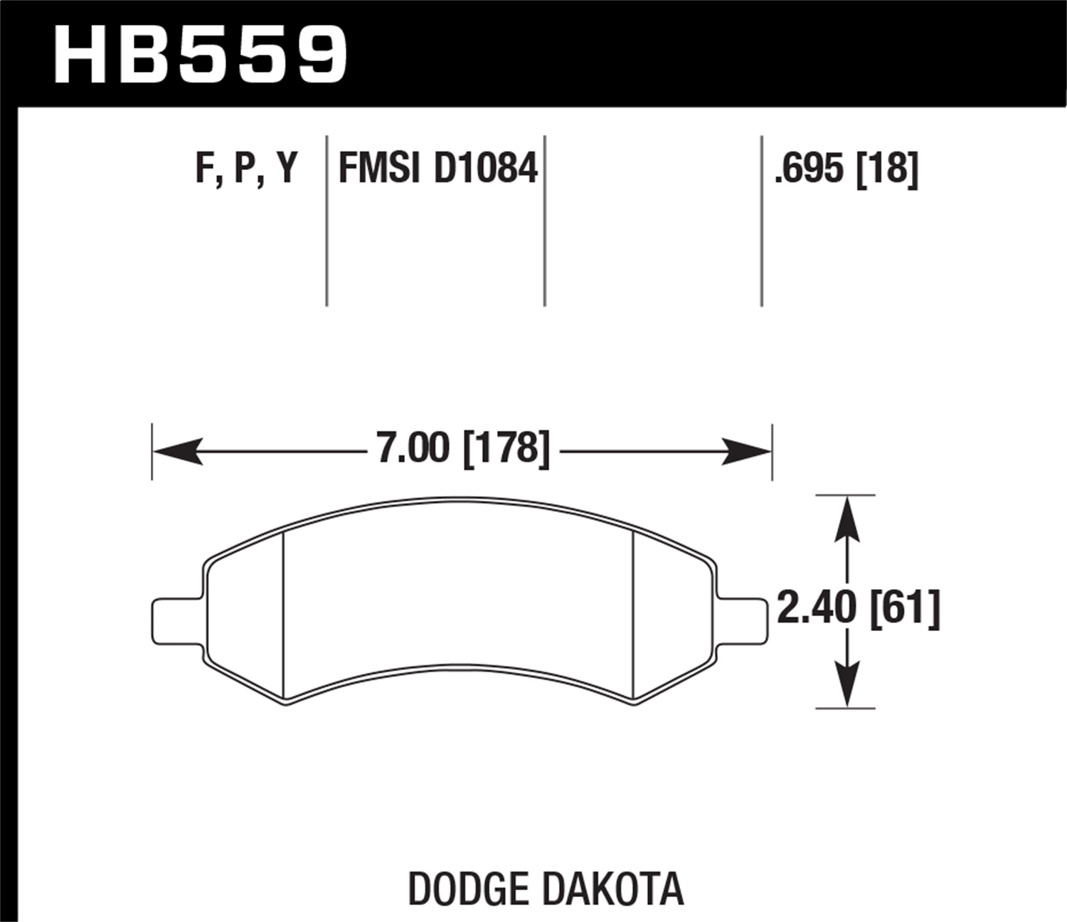 Hawk Performance Hawk Performance HB559Y.695 Disc Brake Pad