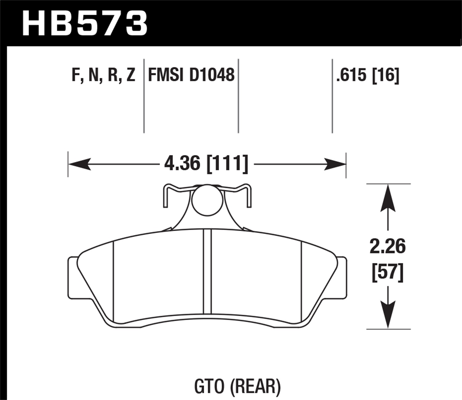 Hawk Performance Hawk Performance HB573Z.615 Disc Brake Pad Fits 04-06 GTO